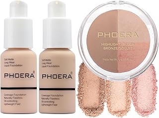 PHOERA - Base de maquillaje, paleta de contor...