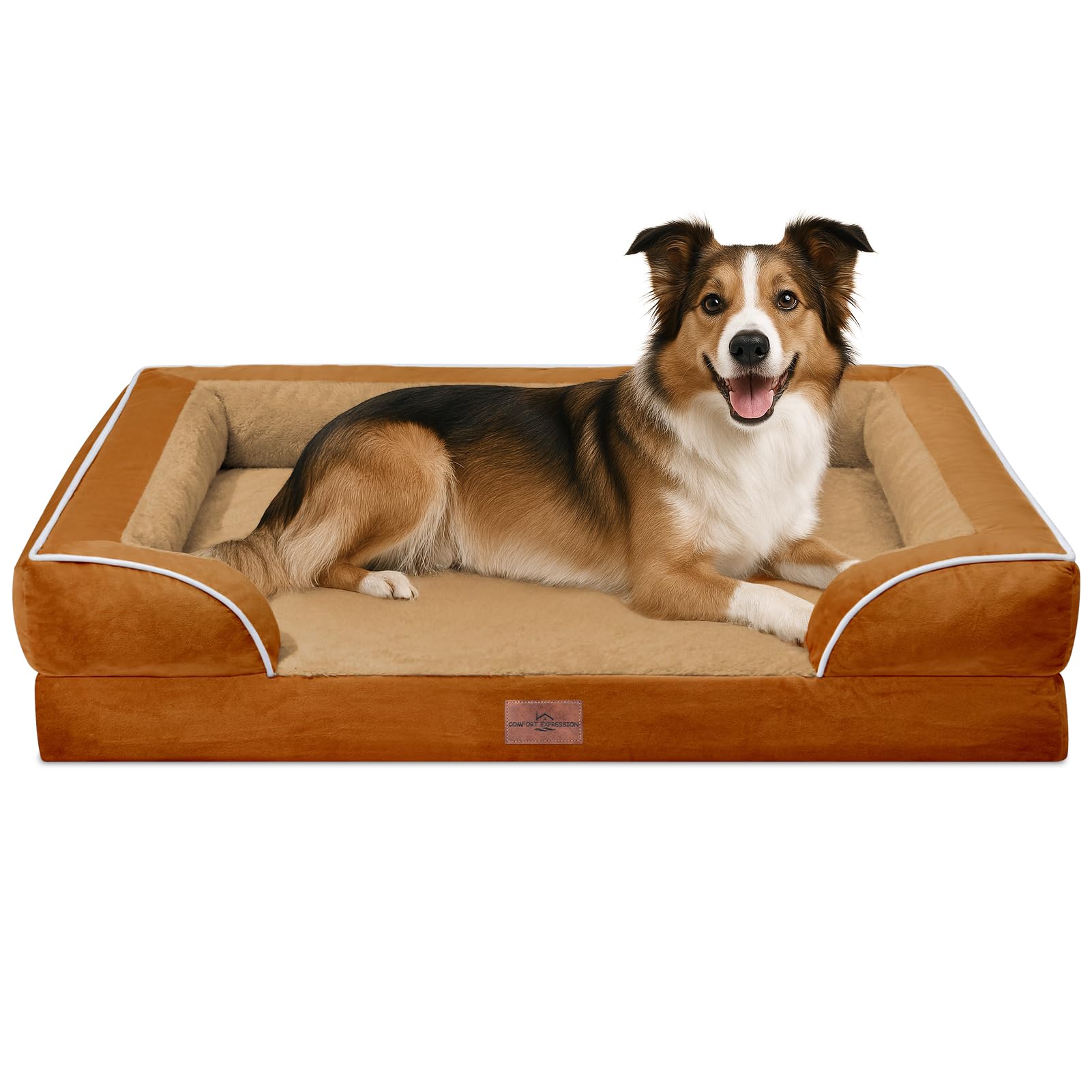 Comfort Expression Large Dog Beds Waterproof Orthopedic Foam Dog Beds for Large Dogs Sofa Comfy Pet Bed with Washable Removable Cover & Non-Slip Bottom — image 1