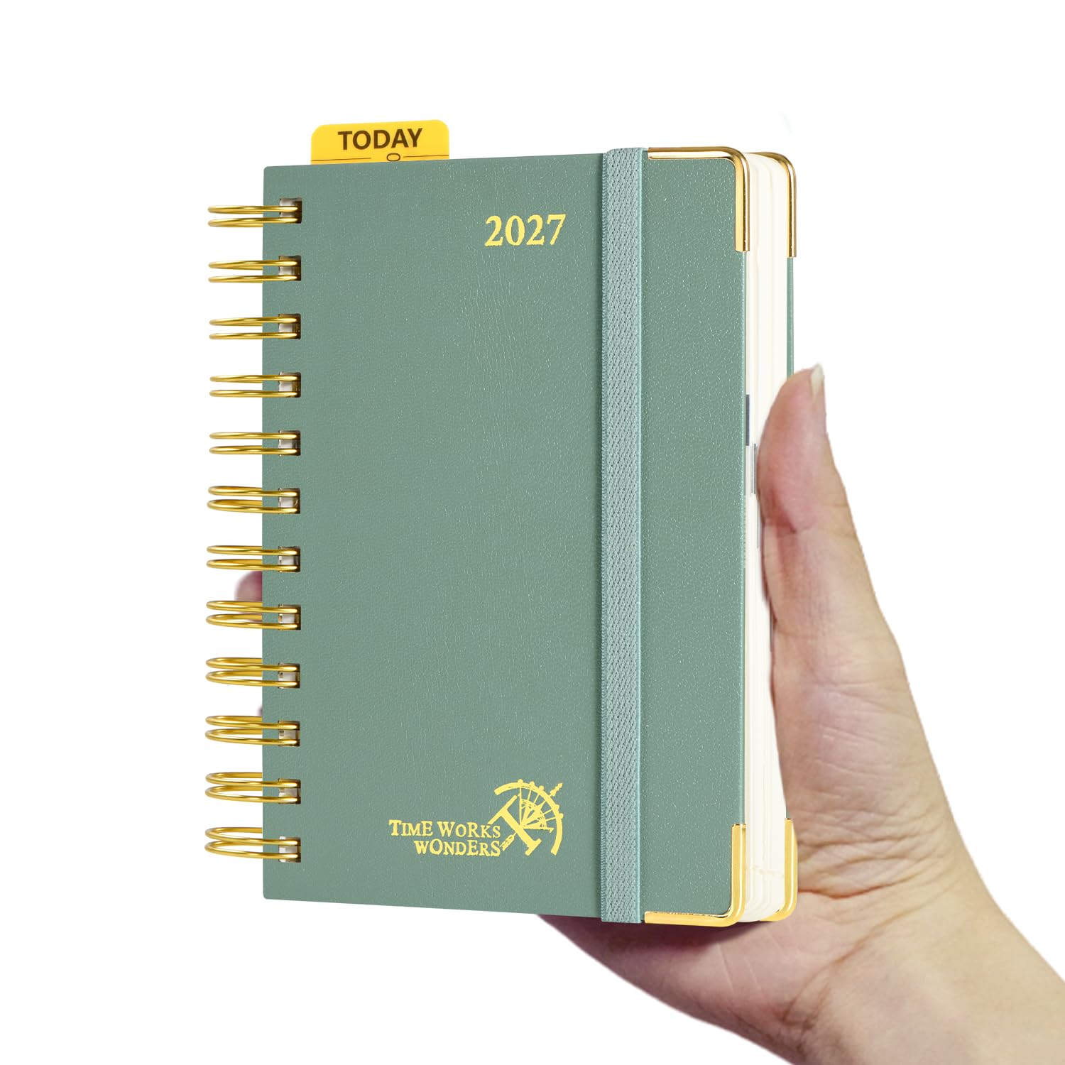 POPRUN Page A Day Pocket Diary 2027 Small A6 Spiral Hardcover Daily Planner