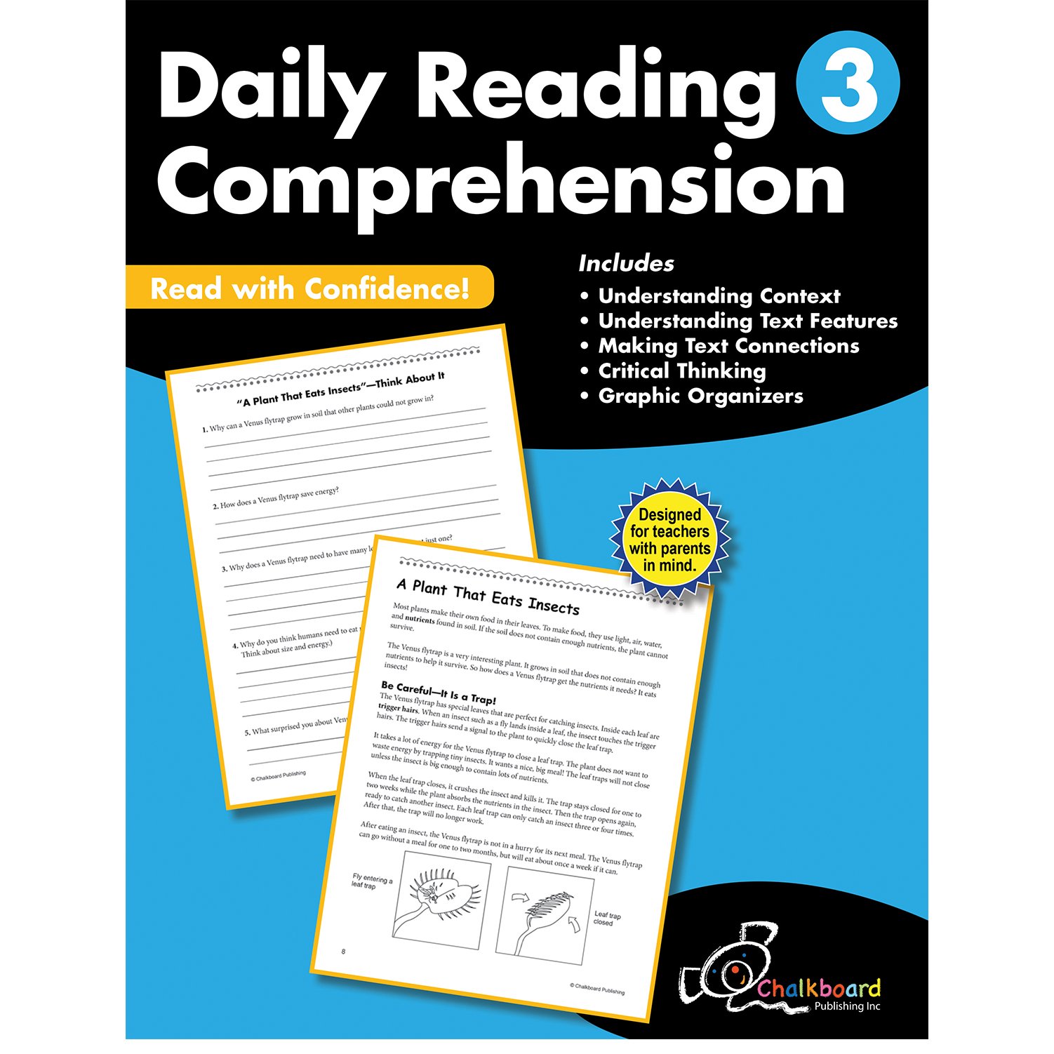 Daily Reading Comprehension Grade 3 (Chalkboard Publishing Workbooks) Paperback – February 14, 2017
