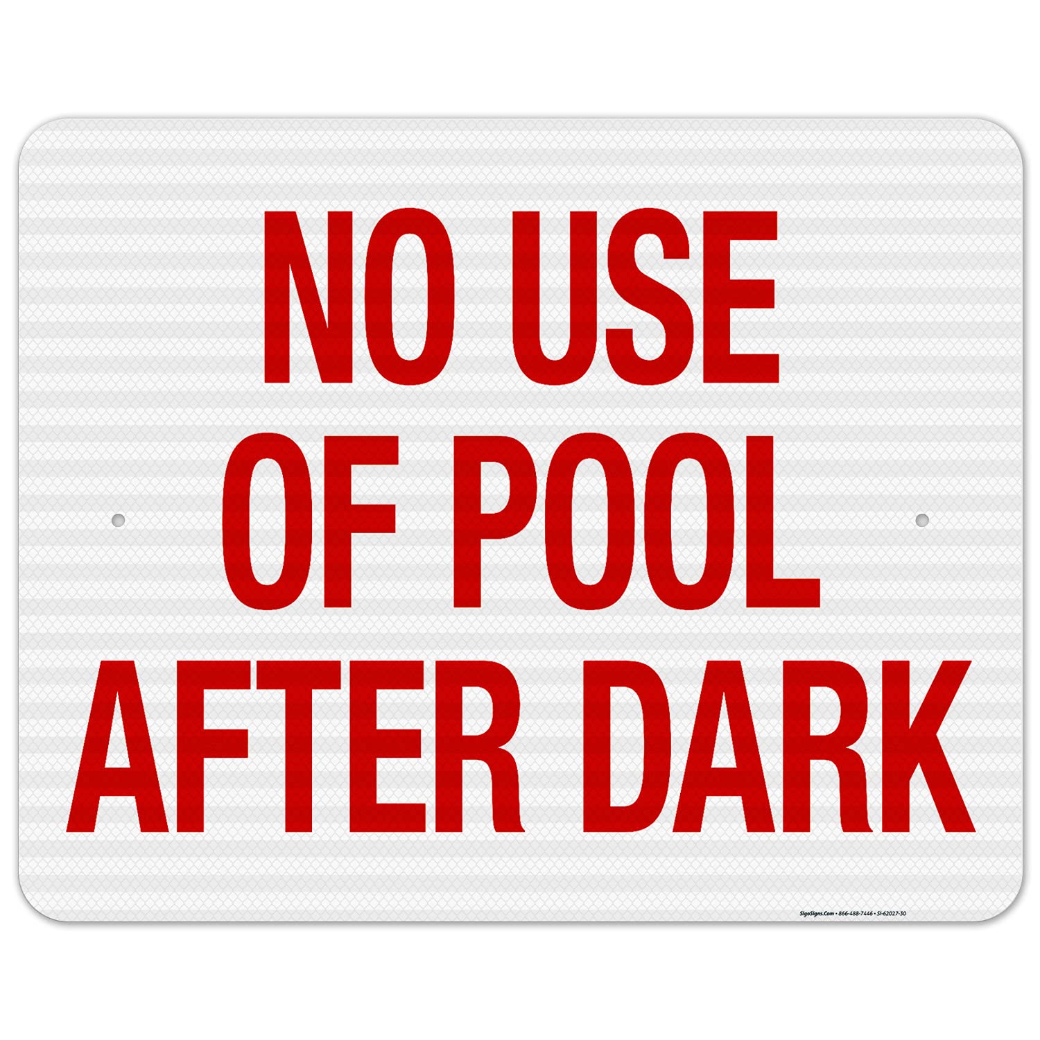 California No Pool Use After Dark Sign, Complies with State of California Pool Safety Code, 18x24 Inches, 55 mil Thick HDPS (high Density polystyrene), Made in USA