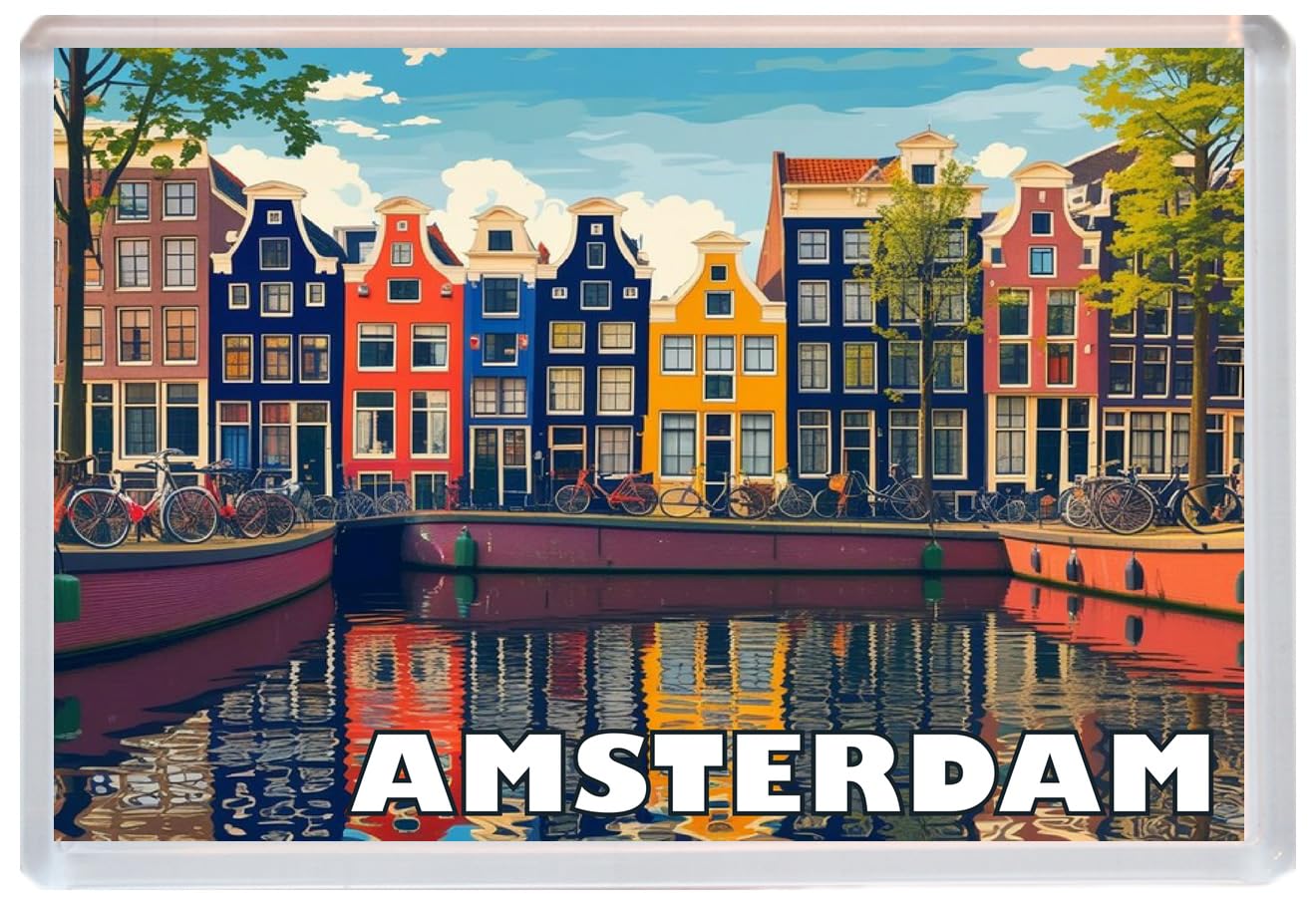 Baked Bean Store Multicolor Amsterdam - Jumbo Artistic Fridge Magnet 96 X 67Mm