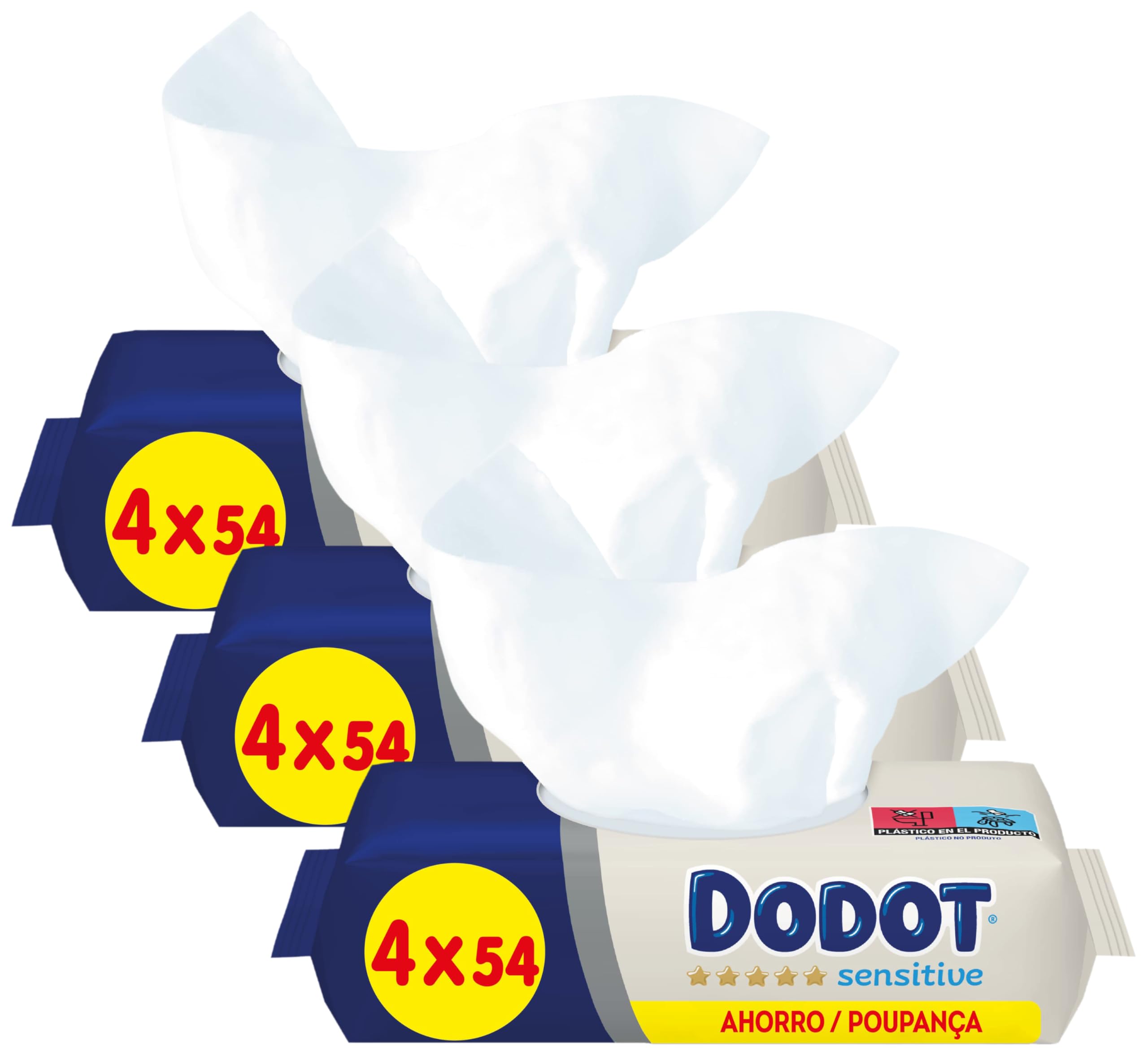 Dodot Toallitas para Bebé Sensitive - Paquete de 12 x 54 Toallitas - Total: 216 Toallitas con descuento