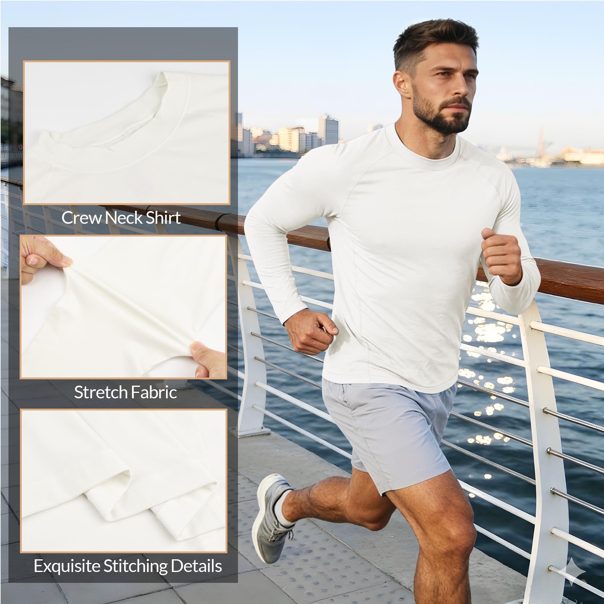 MEETWEE Maglietta Uomo ManicaLunga Sportiva,Asciugatura Rapida T-Shirt per Palestra,Corsa e Allenamento 1/2 Pack