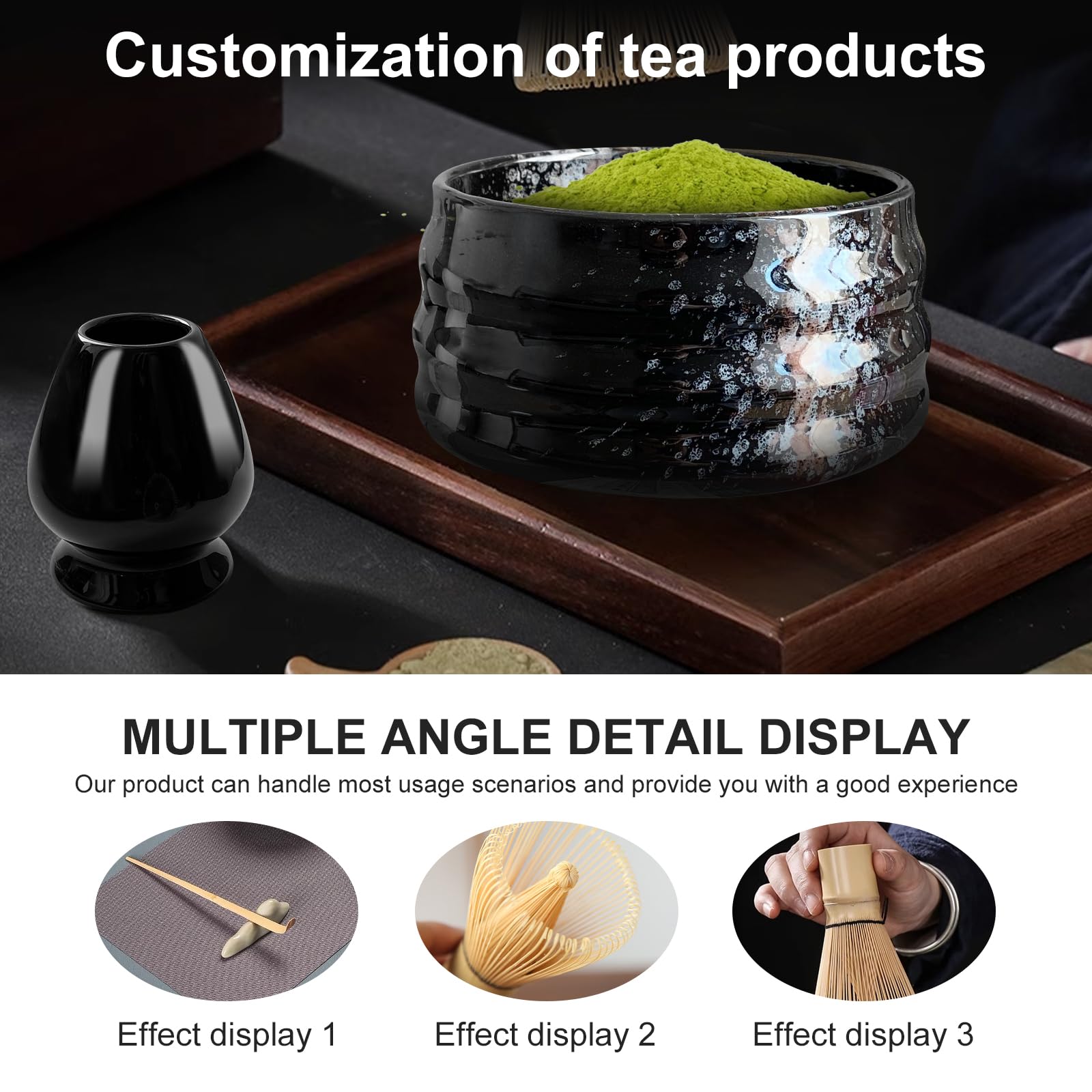 Ensemble de kit Matcha, Ceramic Matcha Whisk, Comprend Matcha Bowl avec Matcha Whisk Porters, Bamboo Witch et Bamboo Scoop élégant réutilisable pour les amateur thé matcha