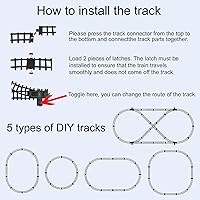 Vista 4 de Train Set for Kids - Electric Remote Control Train Track Around Christmas Tree, Steam Locomotive Engine Train Railway Kits w/Smoke, Light & Sounds
