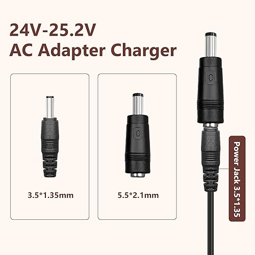 Miniatura 4 de Cargador de pistola de masaje de 24V-25.2V para Hypervolt, Toloco, AERLANG, Darkiron, HARDNEX, VYBE, LifePro, cable de carga de repuesto legiral