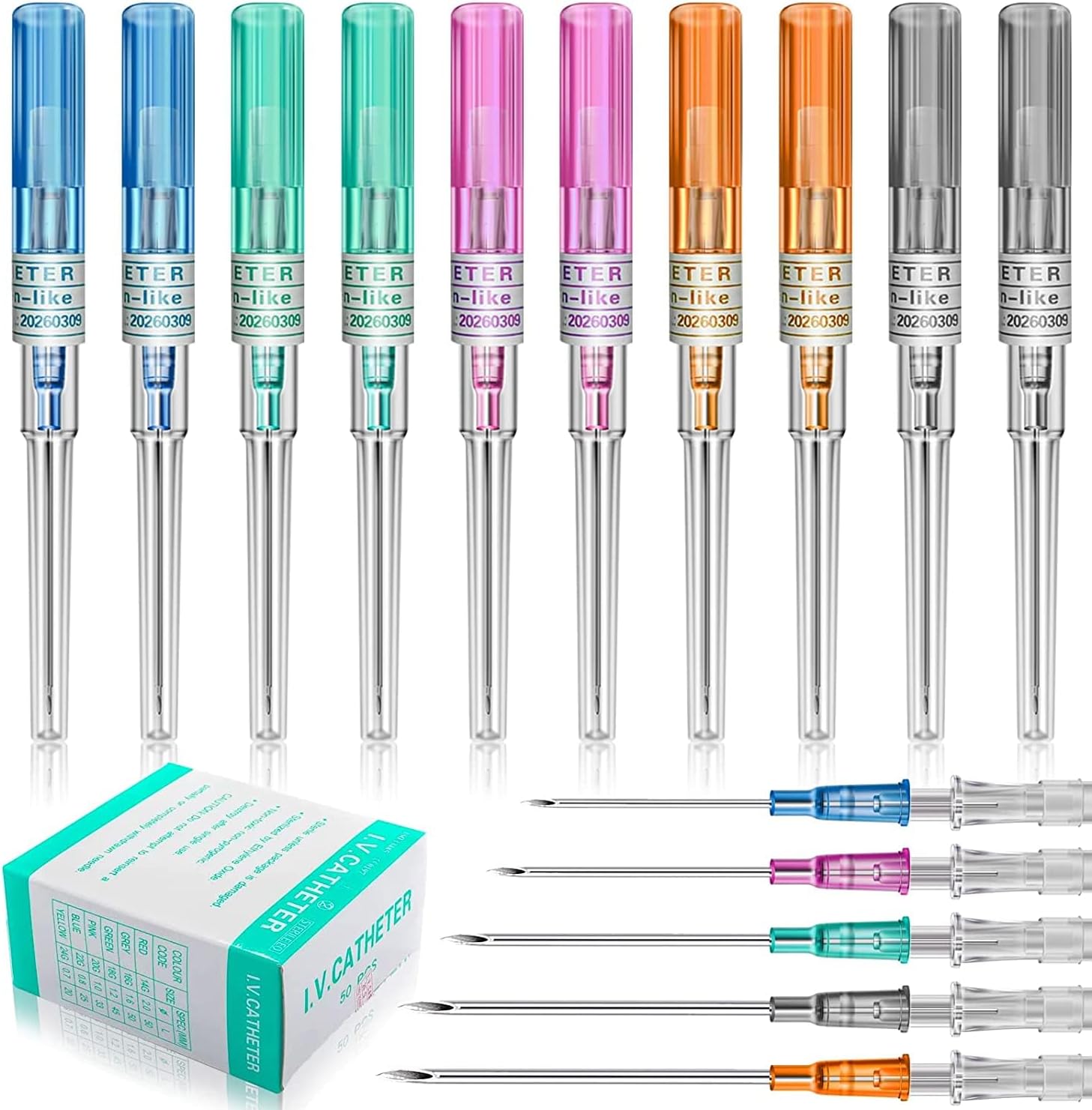 Catheter Piercing Needles Yuelong 50Pcs IV Catheter