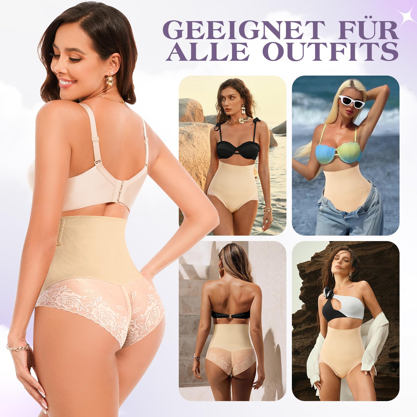 Culotte gainante en dentelle pour femme | Culotte ventrale sans couture respirante pour de nombreuses occasions