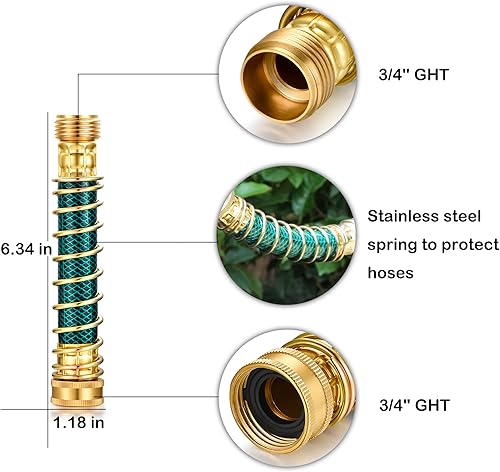 Miniatura 2 de YELUN Adaptador de extensión de manguera de jardín, protector de torceduras de manguera con resorte helicoidal, elimina el prensado de la manguera y