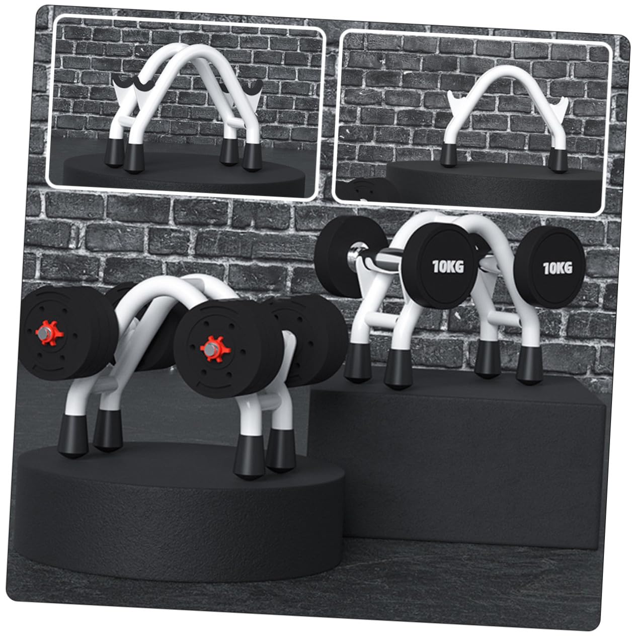 Stojak Hantle Domowy Stabilny Uchwyt Do Przechowywania Sztang i Ciężarów Fitness Trwały i Odporny Zużycie Praktyczny Organizer Do Siłowni Dumbbell Bracket
