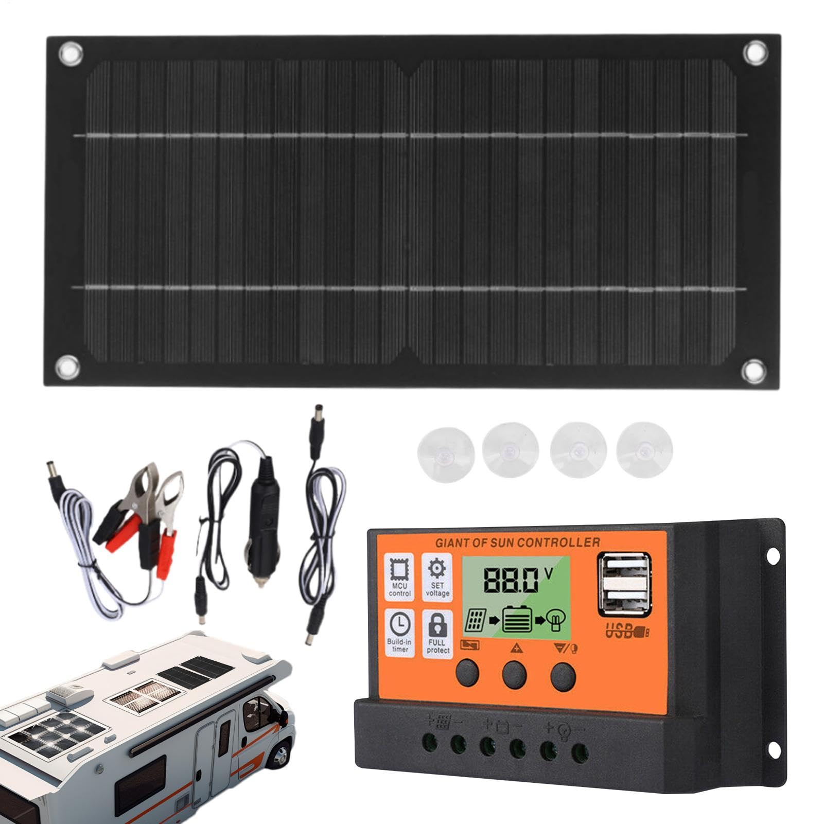 Kit panneau solaire moto et abri 600W 100A avec sortie 18V