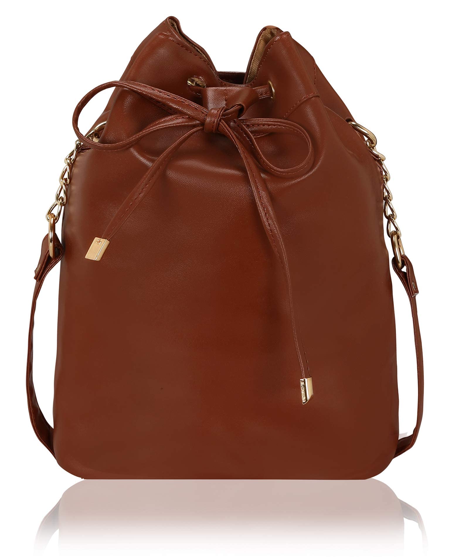 KLEIO Leather Bucket Sling Bag for Women (Dark Blue) with Drawstring Closure & Single Compartment | Elegant Cross Body Bag for Girls | Spacious Bag for Suitable for Casual Occasions & Everyday Use (B07P6LCVQF) Amazon Price History, Amazon Price Tracker
