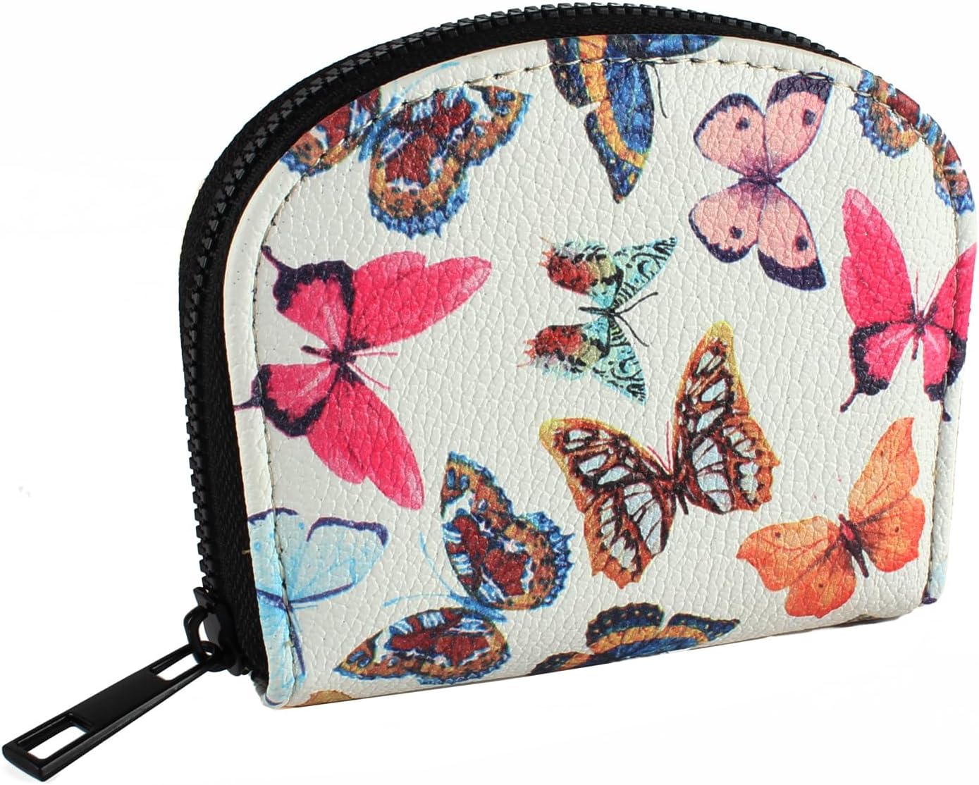 Small Zip Wallet Credit Card Wallet Coin change case Holder for women PU Leather(Butterfly) - Image 2