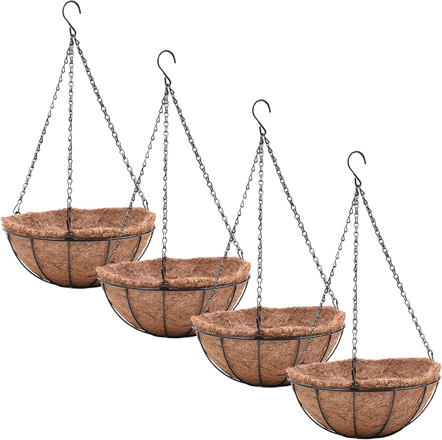 EIMQUVW 4 Pack Hanging Planter Basket with Coco Coin Liner