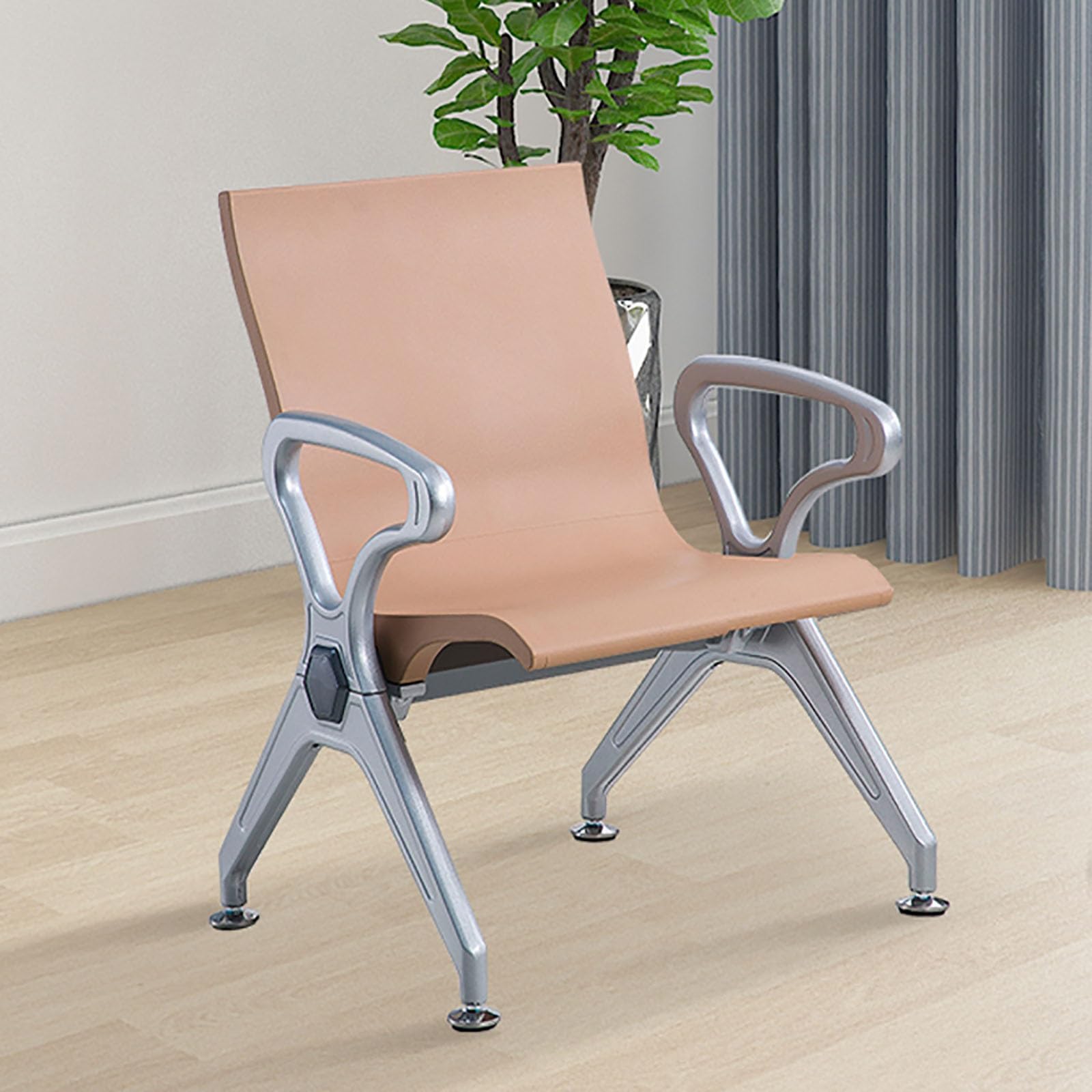 ASerZenith Waiting Room Chair, Office Reception Seat With Armrests And Backrest, Durable And Stylish Design For Airports And Clinics,Beige-Taille Unique