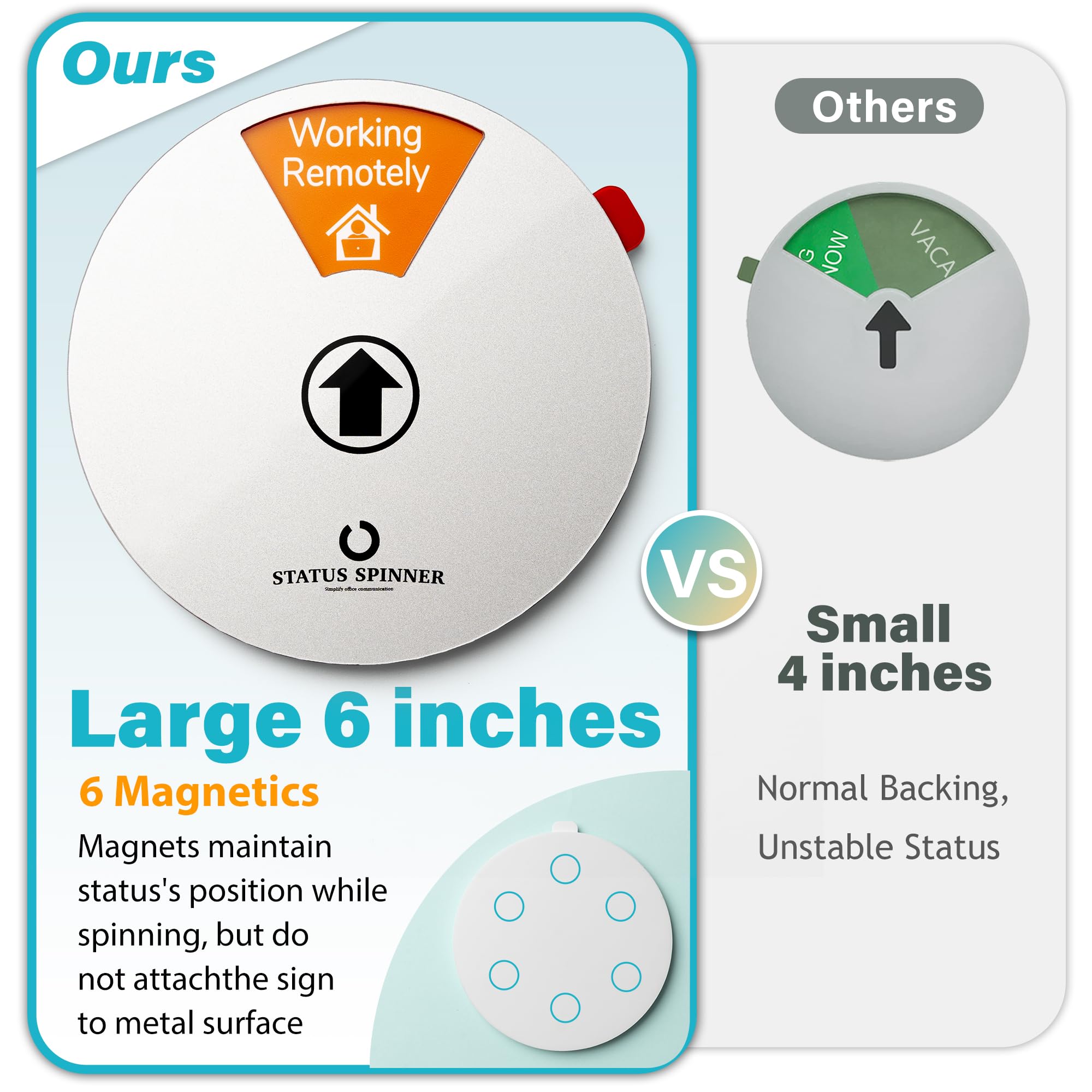 Office Door Signs: 6-in-1 Status Options Including