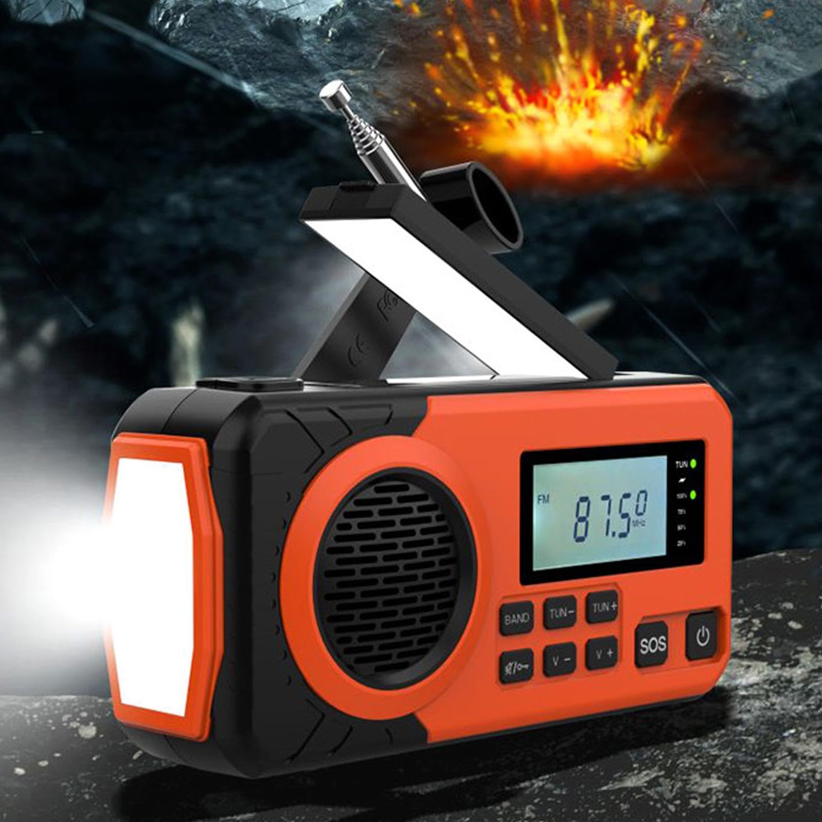 Radio Solar con Linterna Y Power Bank | Radio Portátil De Camping Mujeres Hombres Campistas Viajeros Excursionistas Marino Senderismo Camping Tormenta Invernal