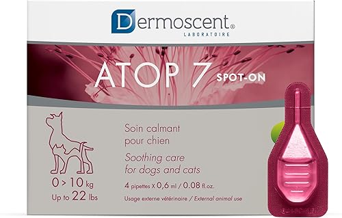 Miniatura 10 de Dermoscent ATOP 7 spot-on - Perros medianos de 22 a 45 libras - Cuidado calmante para pieles sensibles, secas y con picazón o piel propensa a