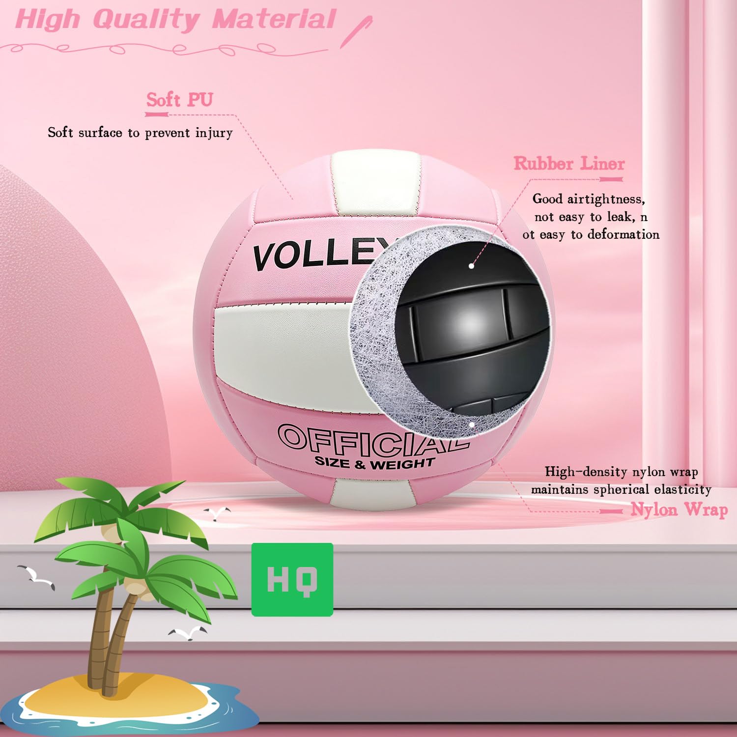 Voleibol oficial tamaño 5 para interiores y exteriores, voleibol suave para niñas, niños, adolescentes, adultos, playa, piscina, gimnasio, entrenamiento y principiante