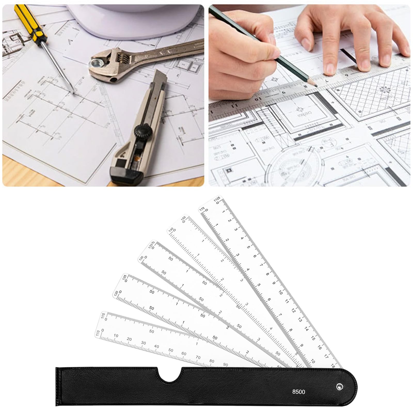 Multifunctional Metric Scale Ruler Folding Engineering Ruler Fan Shaped Scale Ruler for Architecture Quilting and Sewing