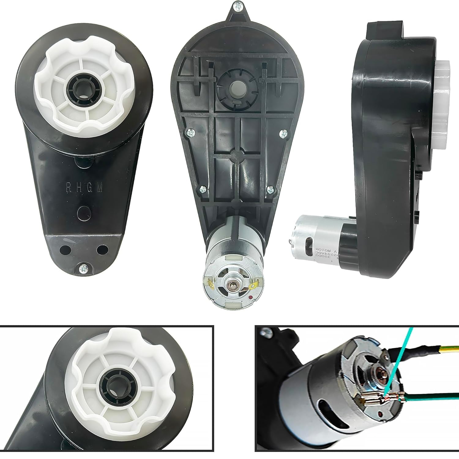 Lot de 2 moteurs RS550 12 V 40 000 tr/min pour enfants, moteur haute vitesse 12 V pour roues électriques de rechange, 2 coupleurs gratuits