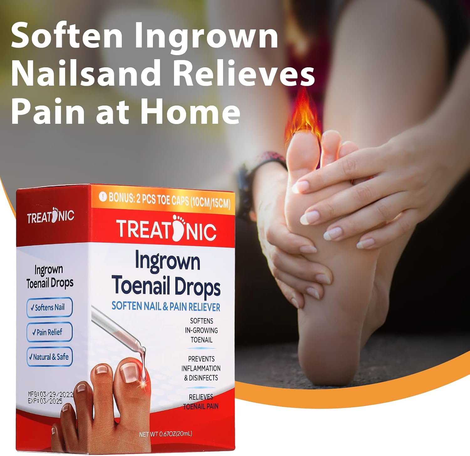 Treatonic Ingrown Toenail Treatment Ingrown Toenail Pain Reliever and