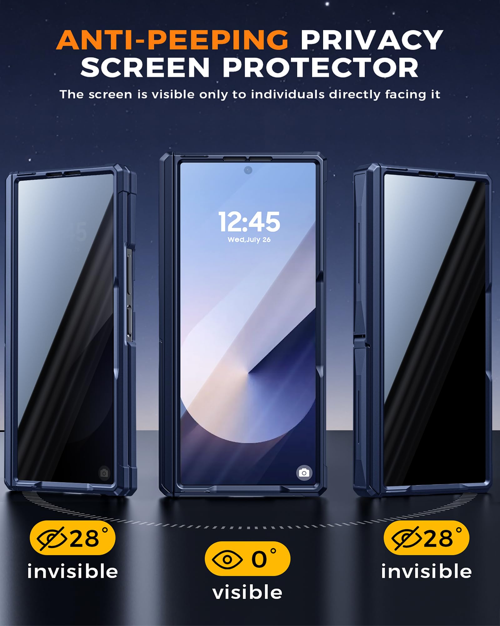 Kaiiecal Funda para Galaxy Z Fold 6 con protector de pantalla de privacidad [apto para Magsafe] [Soporte doble] [Protección de bisagra] Funda de cuerpo completo a prueba de golpes para Samsung Galaxy