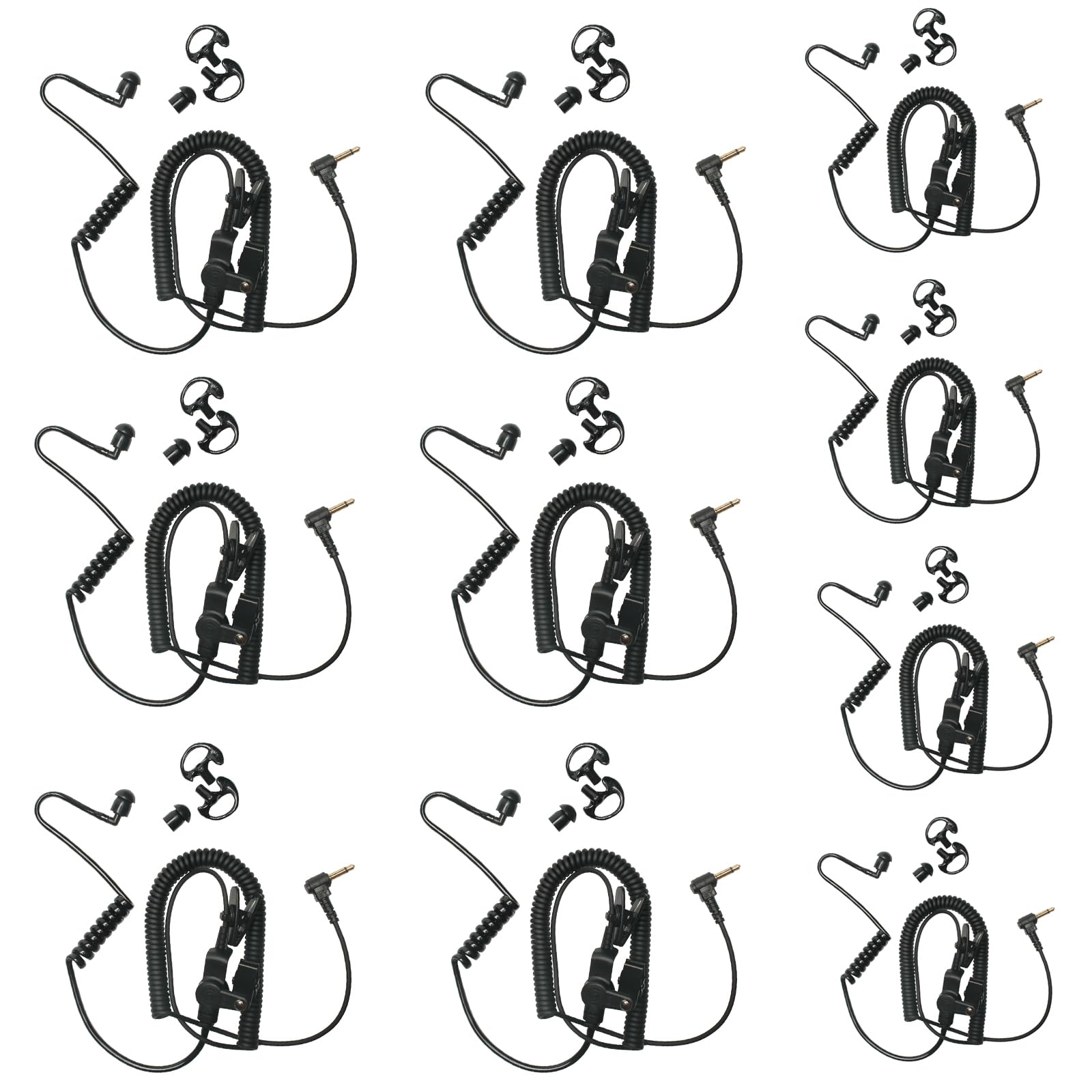 3.5mm Listen Only Earpiece Compatible with Kenwood Motorola Mic 2Pack