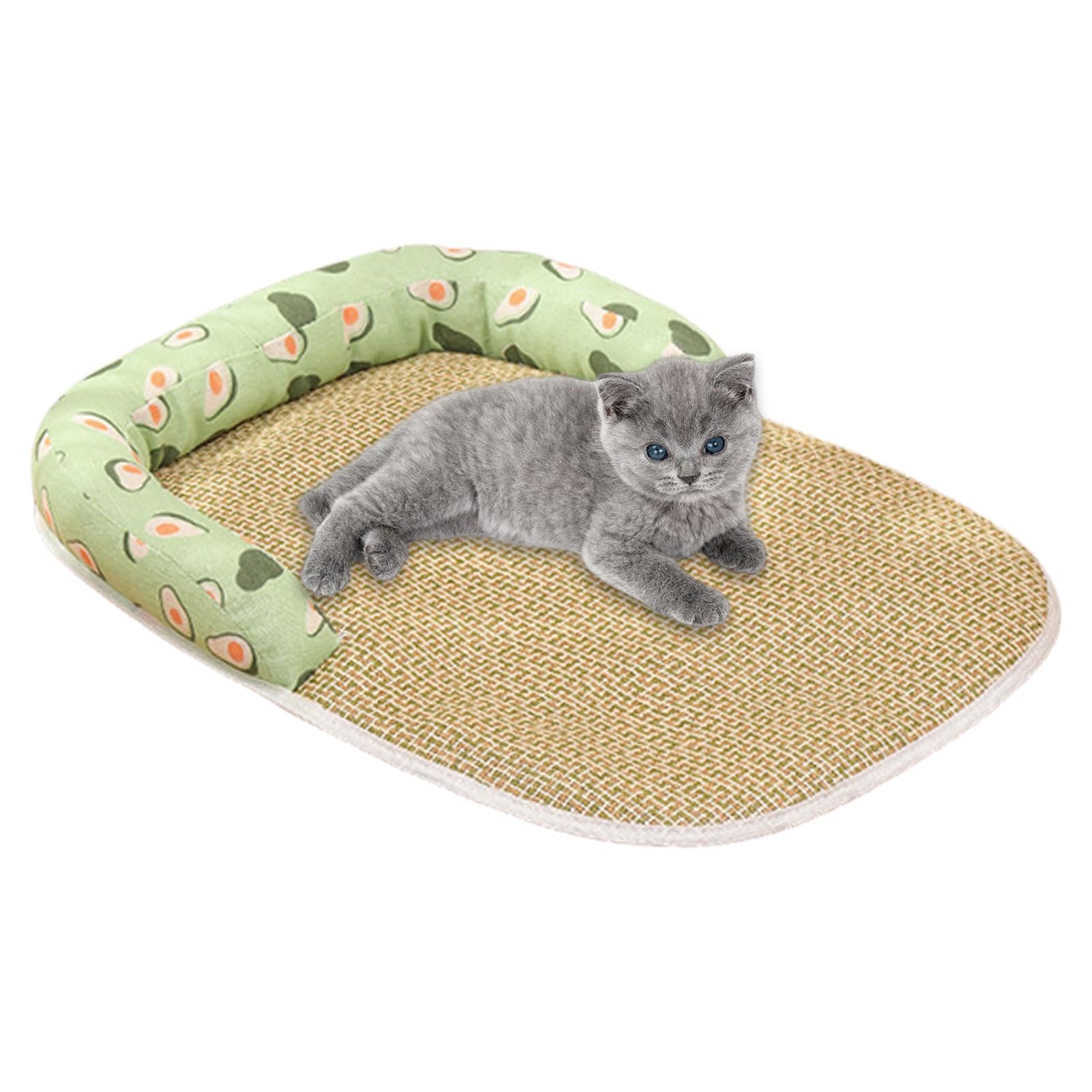 Tappetino rinfrescante per cani - Coperta rinfrescante estiva per animali domestici | Coperta rinfrescante per cani da interno, materassino in vimini finto rattan per cani e gatti di taglia piccola e
