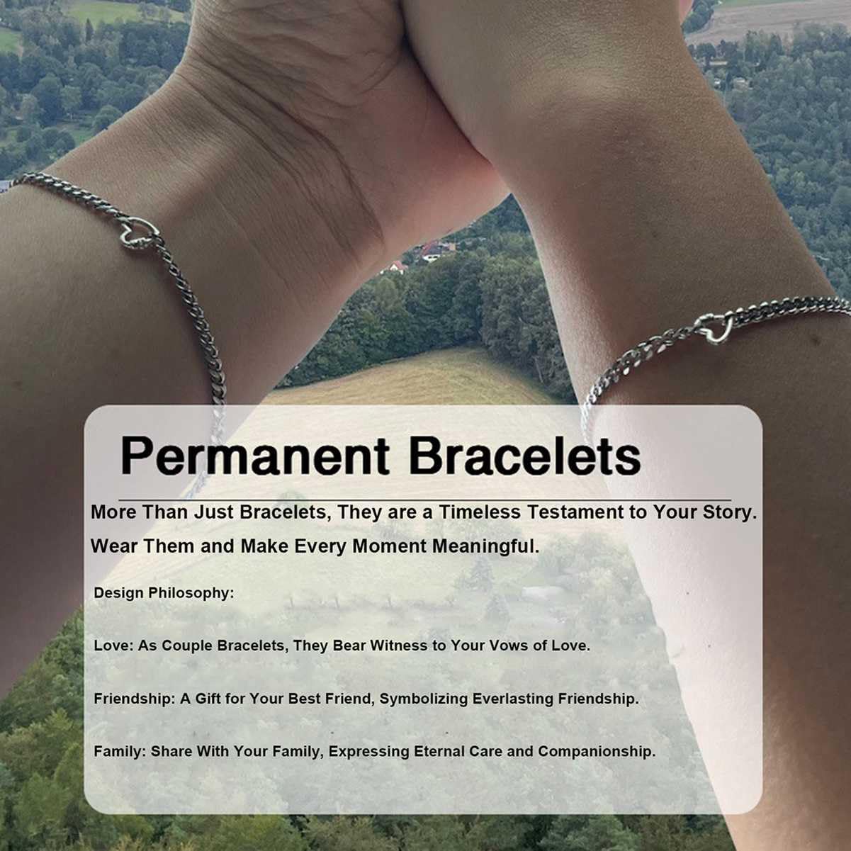 Kit di Braccialetti Permanenti Bracciale Bloccato Fai-da-Te con 4 Pezzi di Chiusura a Forma di Cuore per Anniversario, Compleanno, Famiglia, Regalo di Amicizia