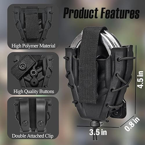 Miniatura 4 de Funda para esposas, funda para esposas con parte superior abierta, bolsa de brazalete de aplicación de la ley para cinturón de serviciochaleco