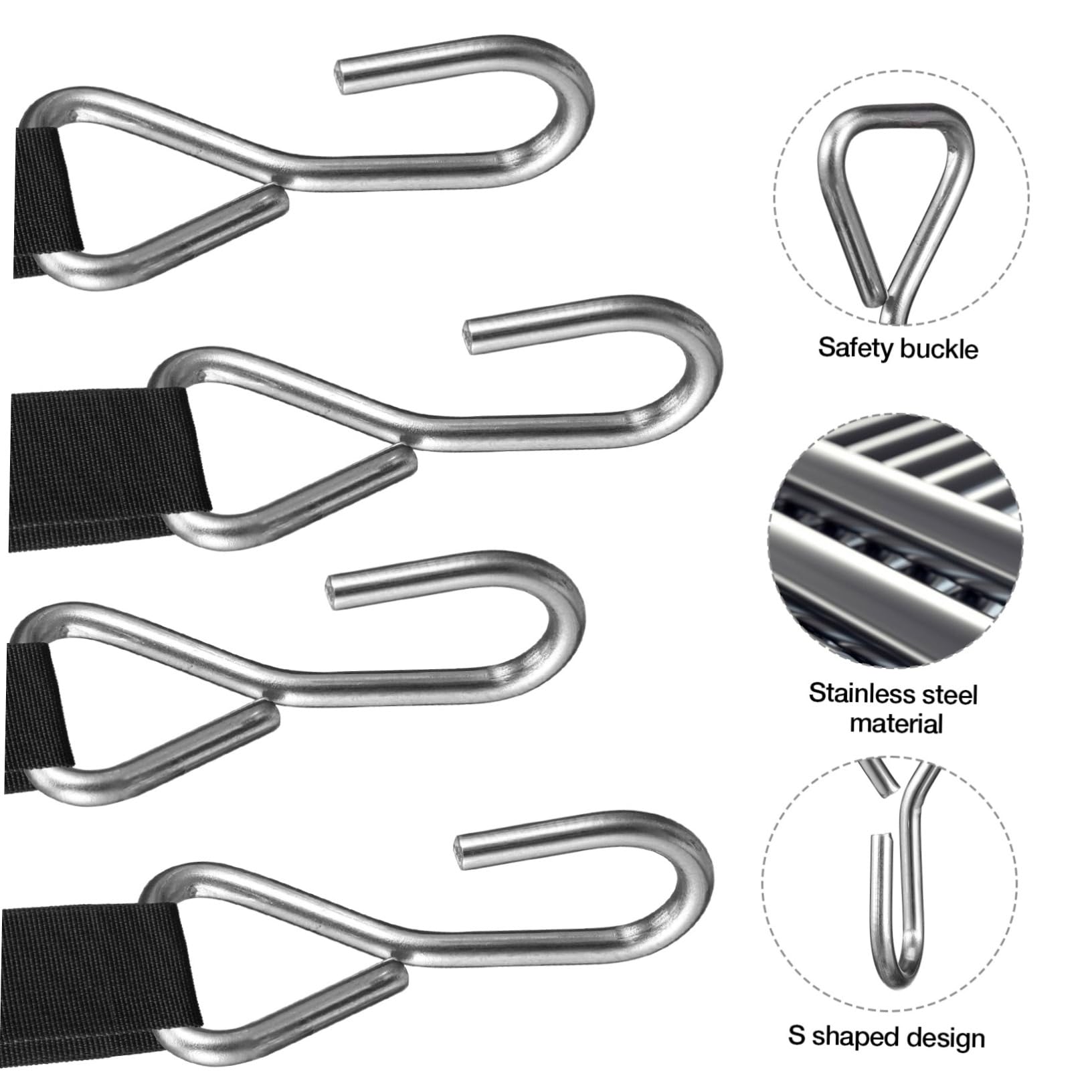 GARVALON 100 Pcs Heavy Duty Stainless Steel S Hooks Durable Hooks for Car Headrest Hammock and Outdoor Use for Hanging Bags Purses and Equipment