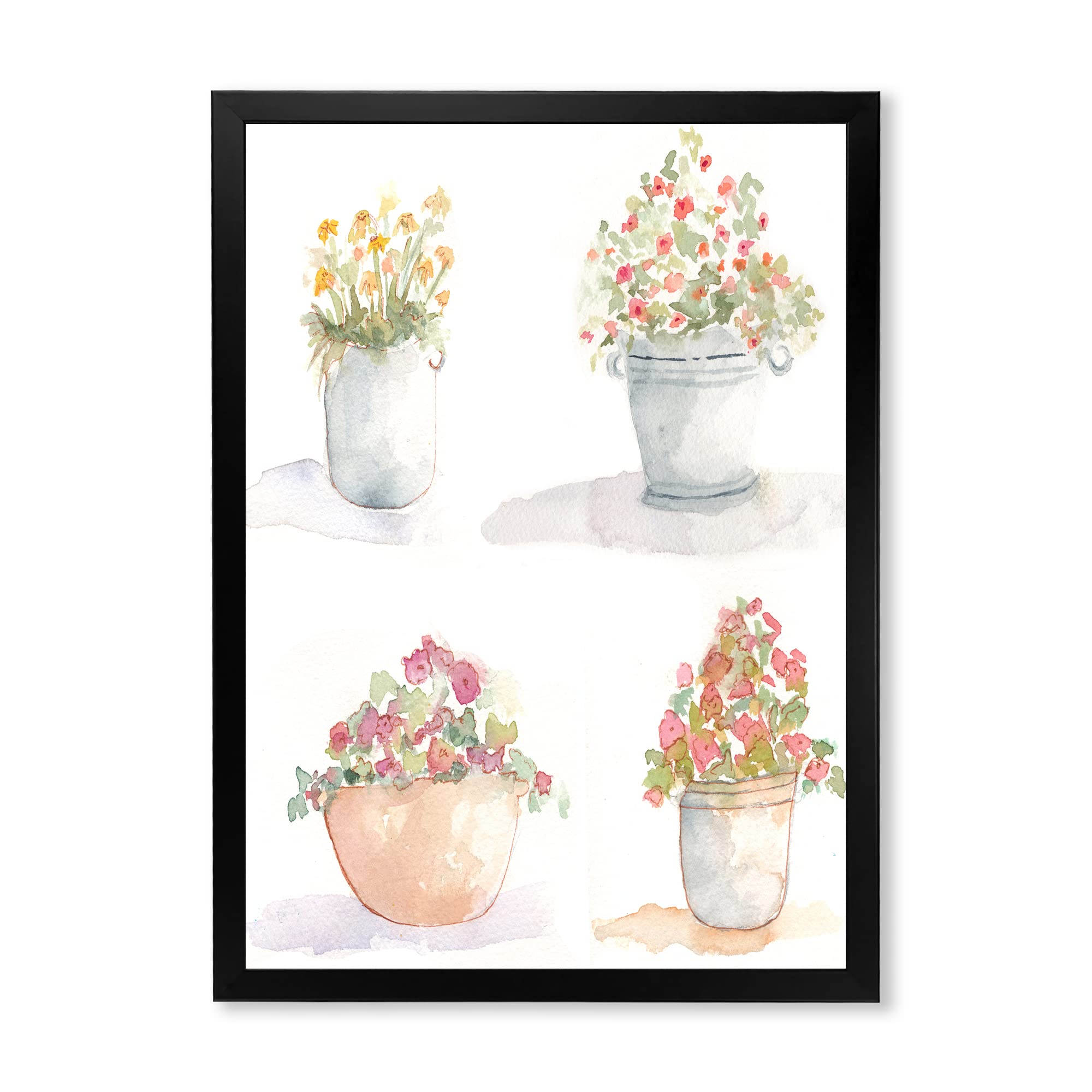 Décoration murale DesignQ au style traditionnel avec ses 4 pots inclus