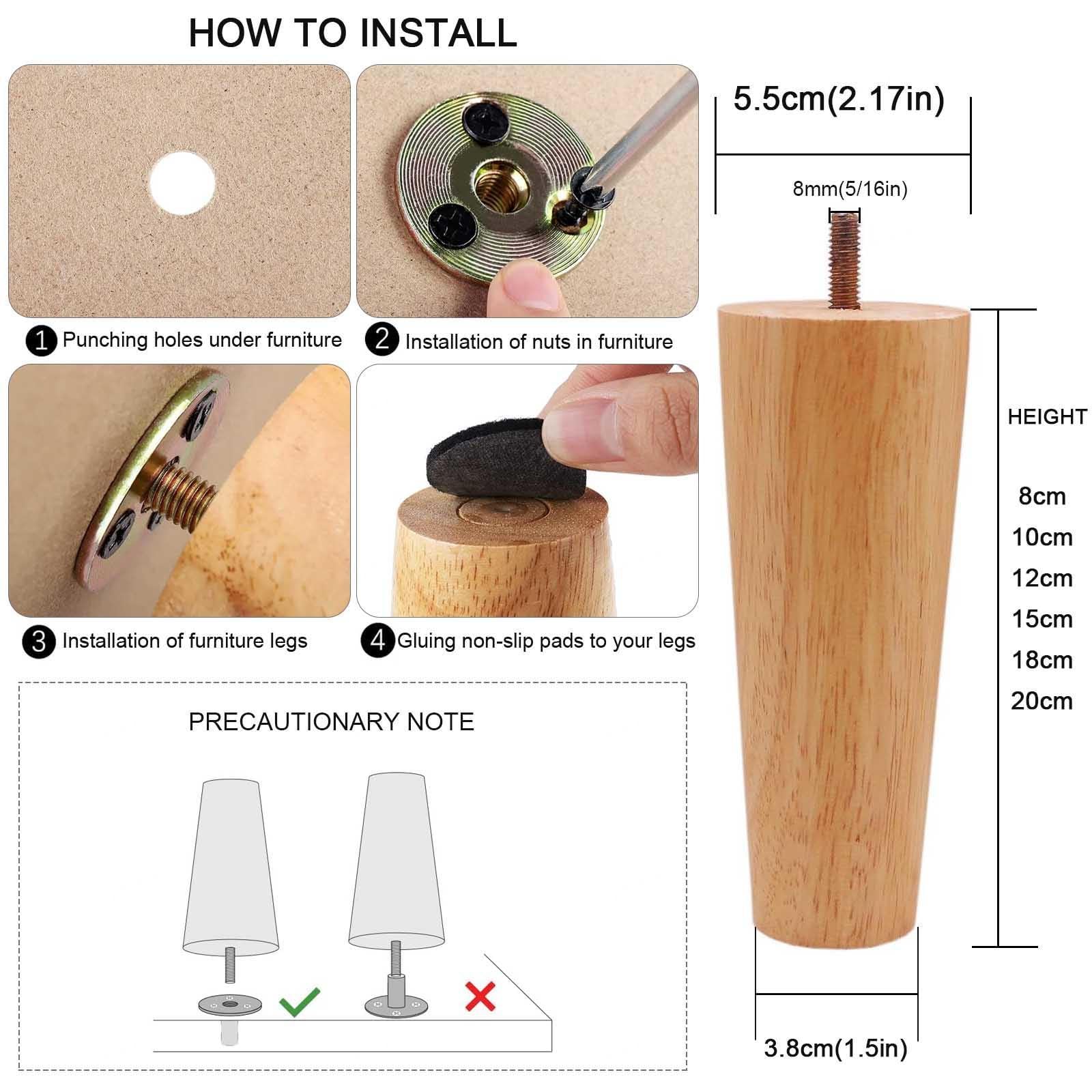 Amazon.co.jp: 木製家具脚、ソファ脚4本セット、モダンミッド