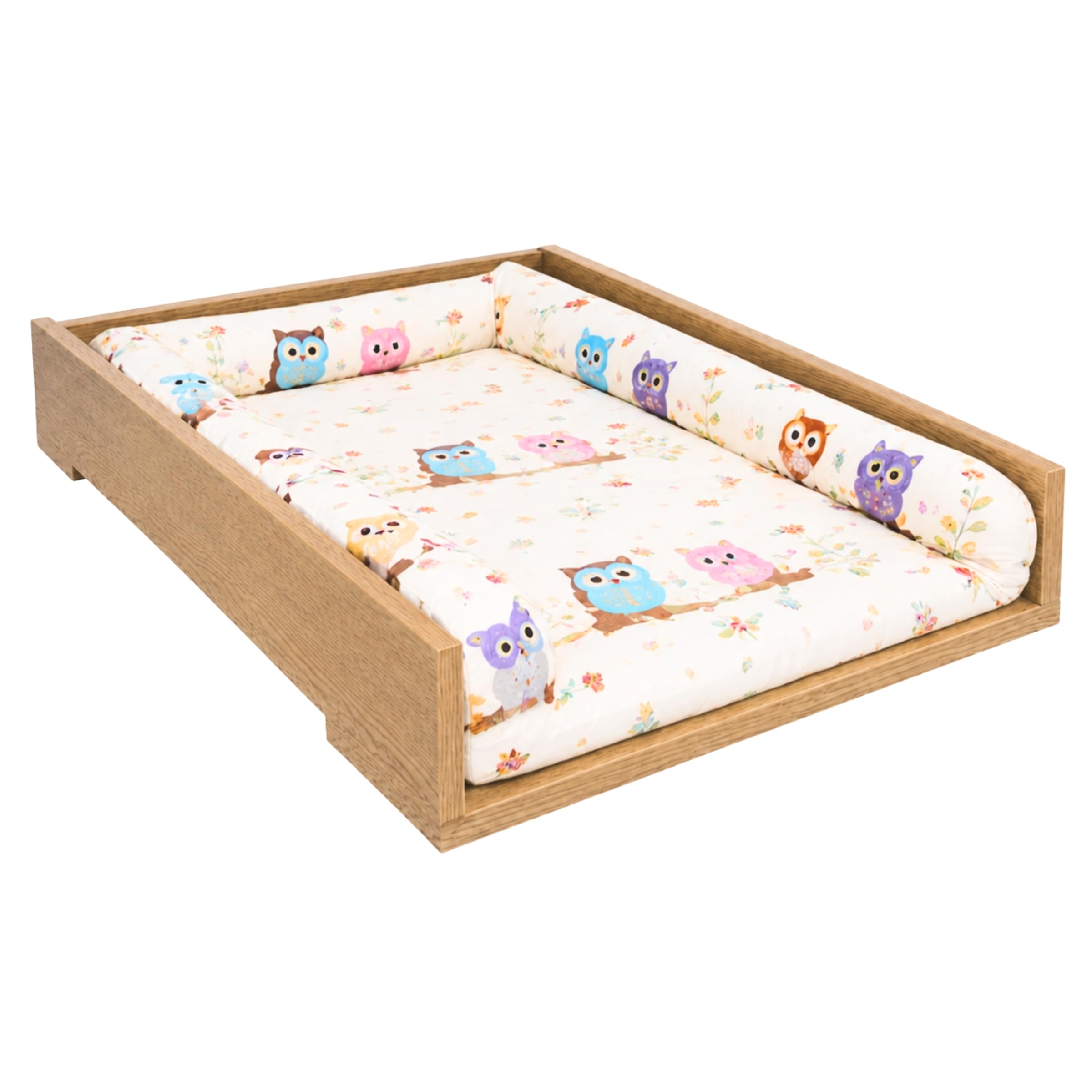 Fasciatoio per Comò, Sponde Dritte, 53,2 x 70 cm, Quercia | Regolabile 34–50 cm, Fasciatoio Neonate, Fasciatoio per Cassettiera, Bordi Rialzati