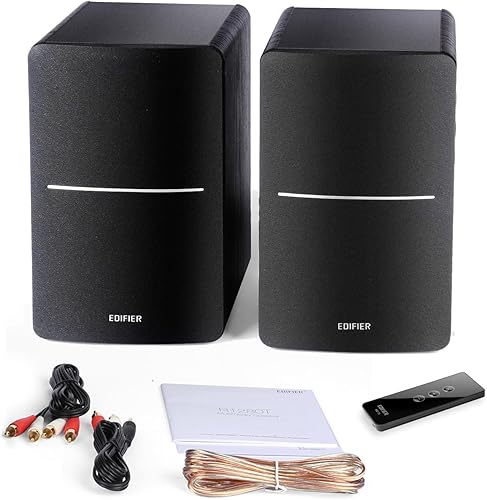 Miniatura 5 de Edifier R1280T Altavoces de estantería alimentados - Altavoz de monitor de estudio de campo cercano activo 2.0 - Negro - 42 vatios RMS