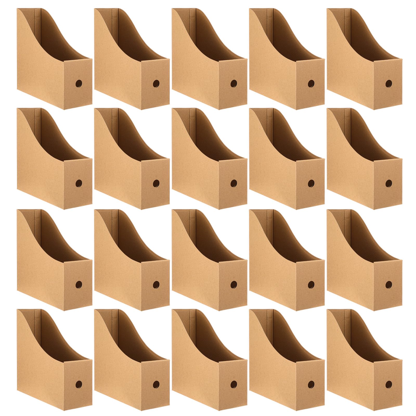 wutfuooo 20 Pack Cardboard Magazine File Holders, Sturdy Book Bins for Classroom Library, 10.6'' ×10.2'' ×3.5'' Inch Vertical File Folder Box