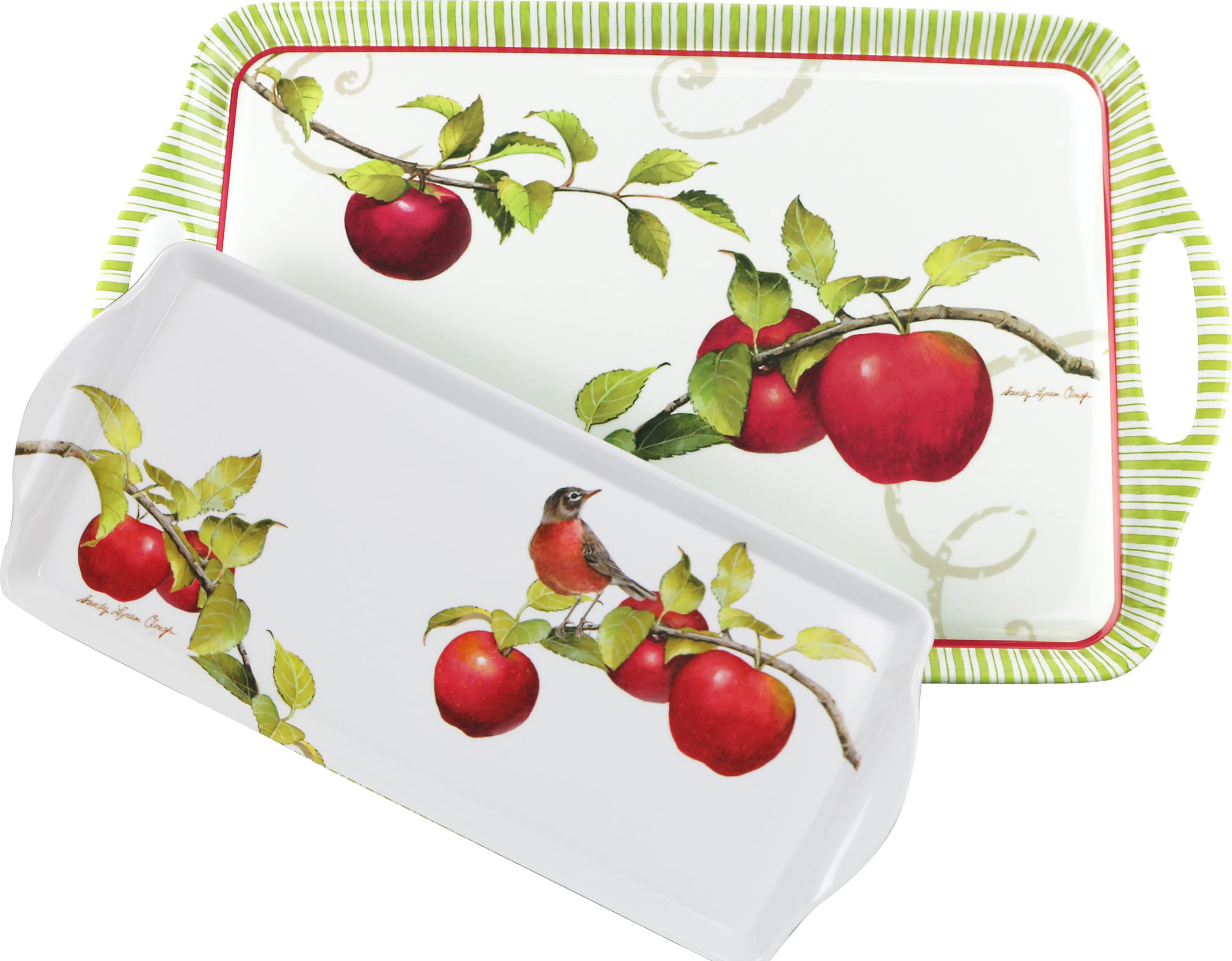 Calypso Basics Harvest Apple by Sandy Clough, 2pc Melamine Tray Set