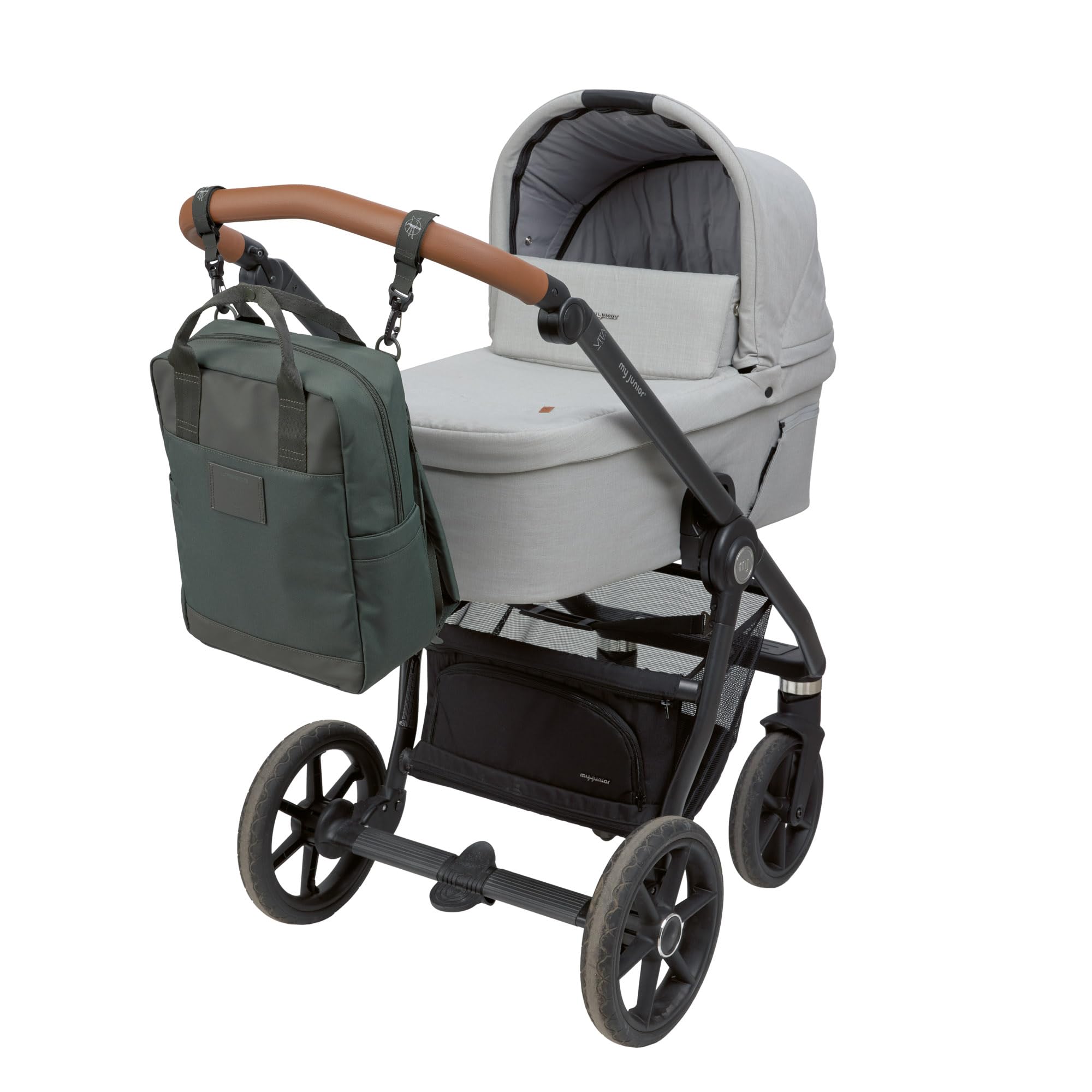 LÄSSIG Zaino fasciatoio Borsa fasciatoio Zaino con fasciatoio, attacco per carrozzina, portabiberon Prodotto in modo sostenibile/GRE Vividal Backpack