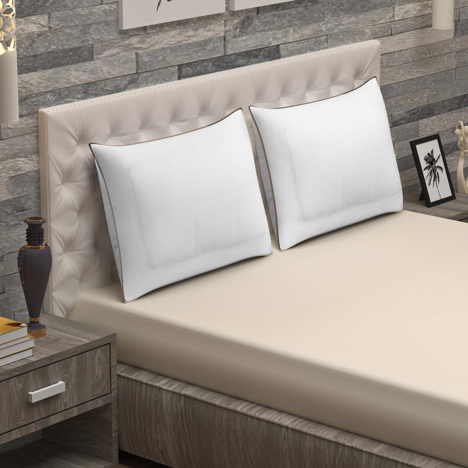 Sita Fabric Premium Microfiber Airmax Pillow Pack of 2 - (18x27 Inches)