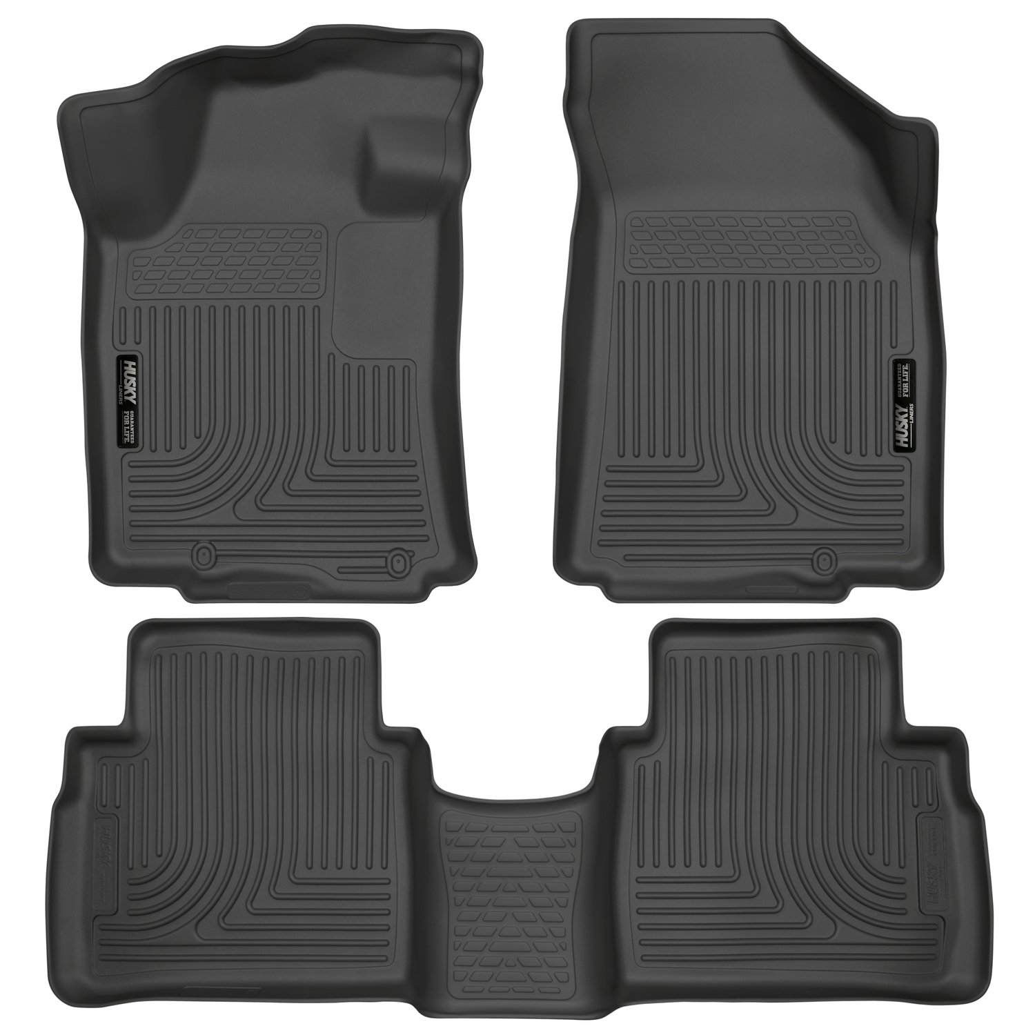 Husky Liners Weatherbeater Floor Mats | Fits 2016-2021 Nissan Maxima | Front & 2nd Row, 3-pc Black - 99621