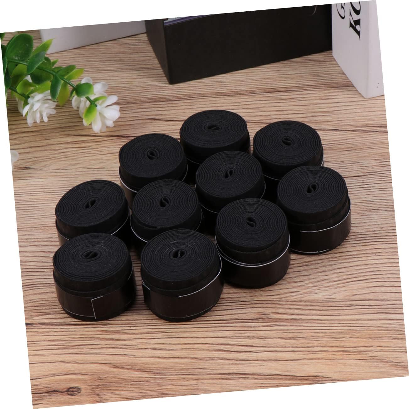 Toddmomy 10Pcs Black Racket Grip Overgrip, Super Absorbent PU for Badminton | Anti Slip Moisture Removal, Hot Humid Days, Players Who Sweat Easily, Fits Racket and Bike Bar