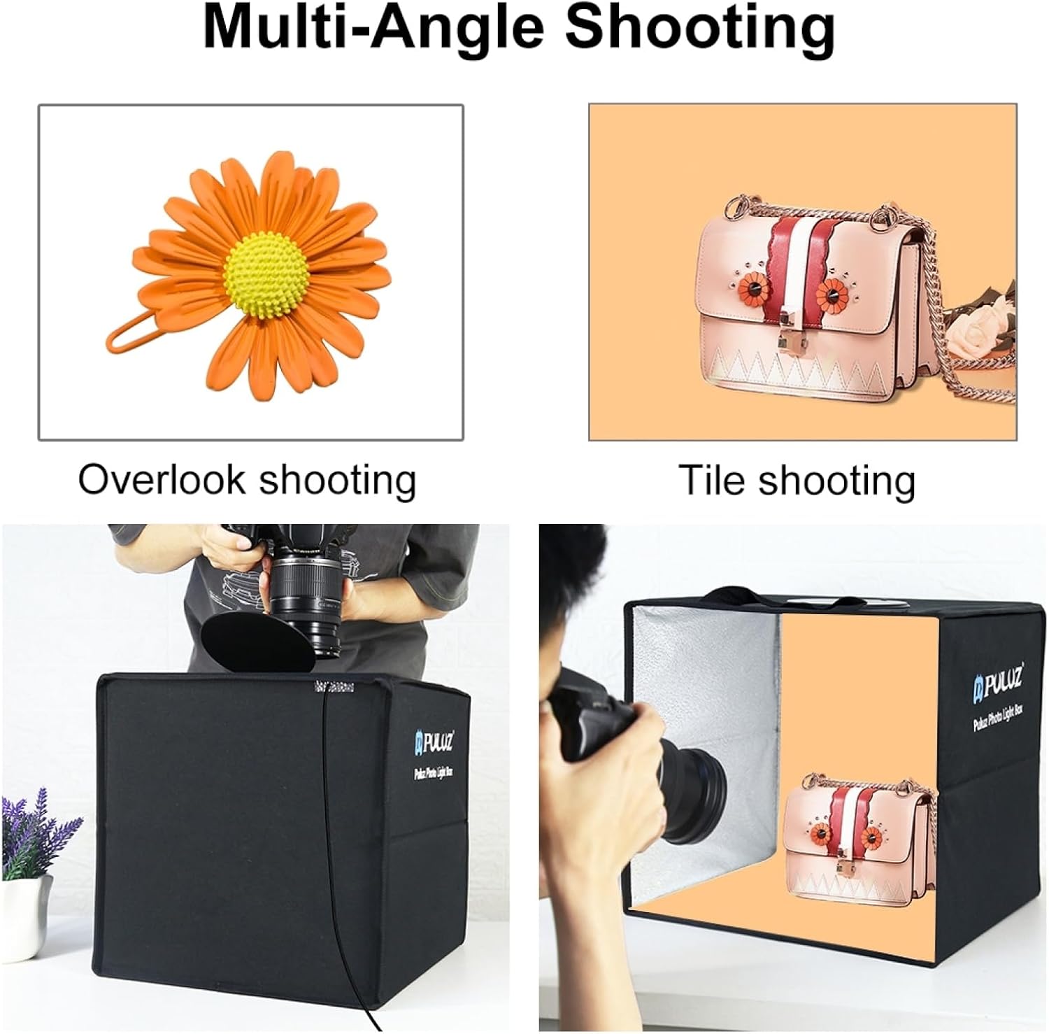Portable Light Box Photography, 12"x12" Professional Dimmable Shooting Tent kit with CRI >95 120pcs LED Lights & 6 Kinds of Double-Sided Color Backdrops for Jewelry and Small Items