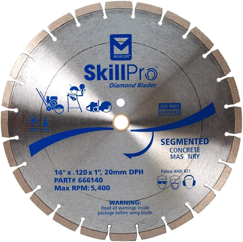 666140-14"x.120x1",20mm DPH SkillPro Segmented Diamond Blade, Blue