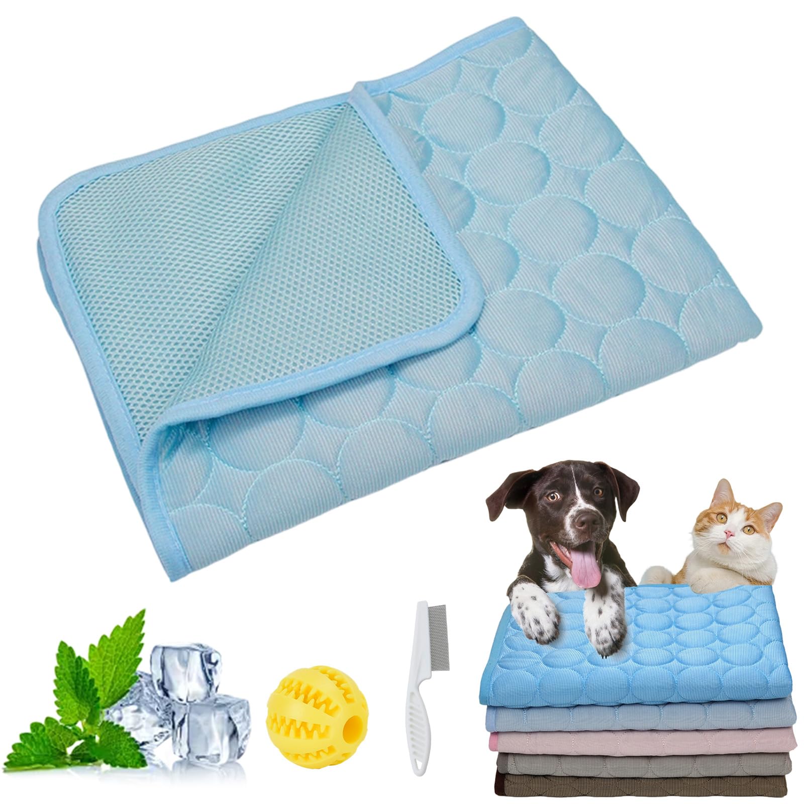 Snrtevu Chillpaws Cooling Mat, Reusable Dog Cool Mat, Self Cooling Pad, Internal Waterproof, Washable, Multiple Size Options, Great for Dogs Cats in Hot Summer (D,XXL)
