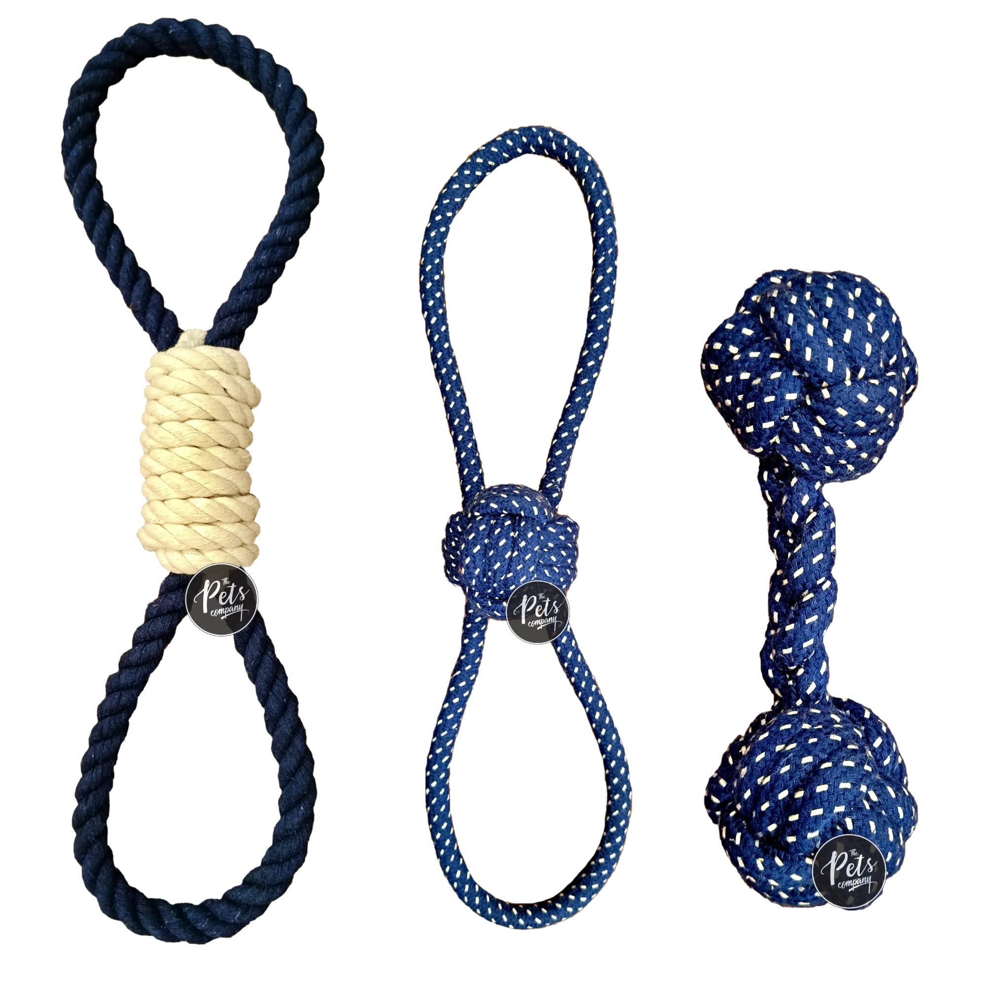 The Pets Company Christmas Dog Toys for Adult Dog, Teeth Cleaning & Training (Dumbell + Loop Tug + Infinity Loop), Dog Rope Toy Combo of 3 for Medium & Large Dogs (B0BQGN4QX9) Amazon Price History, Amazon Price Tracker