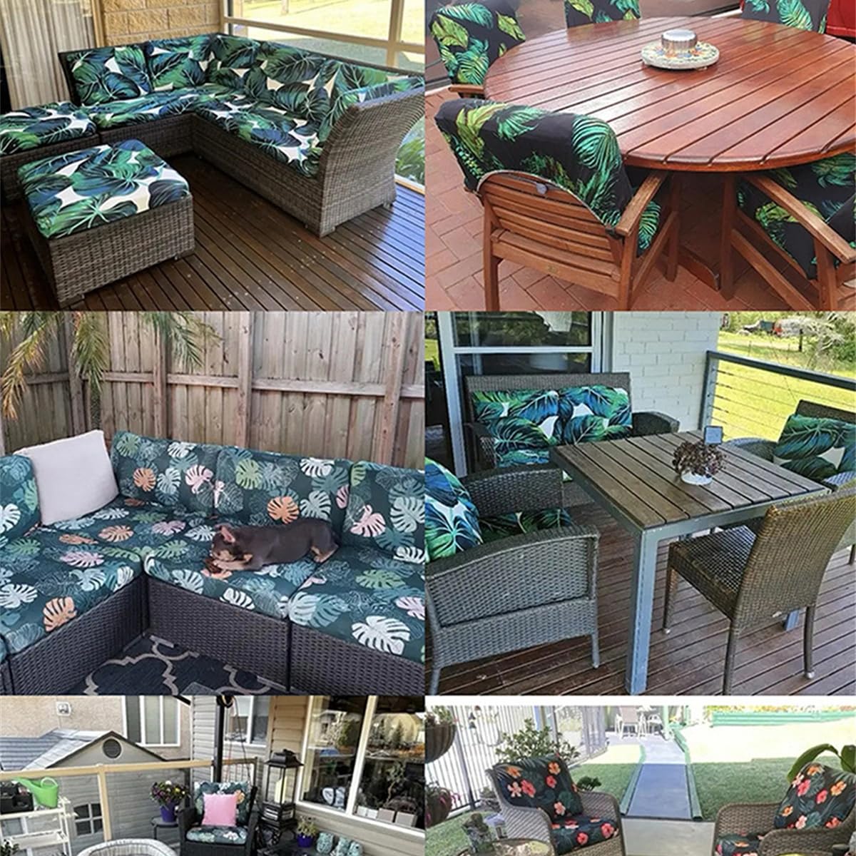 Hiseng Lot de 8/12/14 Housses de Coussin d'extérieur Extensible pour Salon de Jardin, Couleurs Unies Housses de Coussin de Rechange Canapé Extérieur Meubles de Terrasse (Bleu Marine,12 pièces)