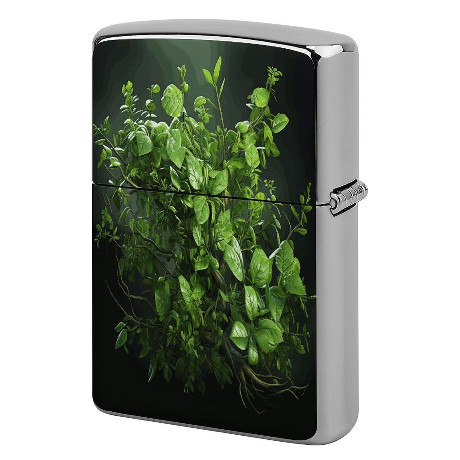 Fekiloot Style Green Leaves Lighter Case Cover Lighter Holder