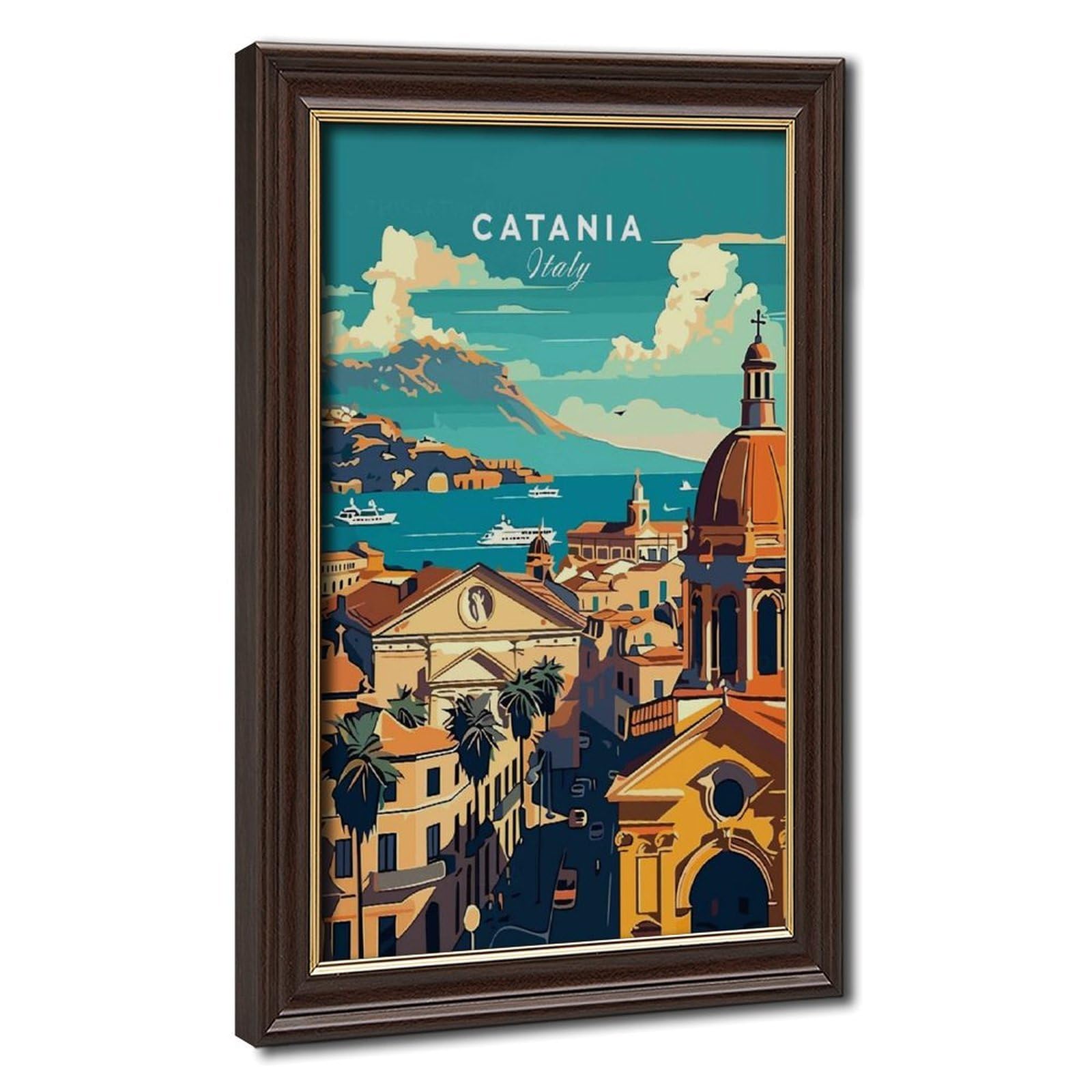Bareronor Mokume Gane Frame-Style Catania Canvas Poster For Dorm Room Decor Gift